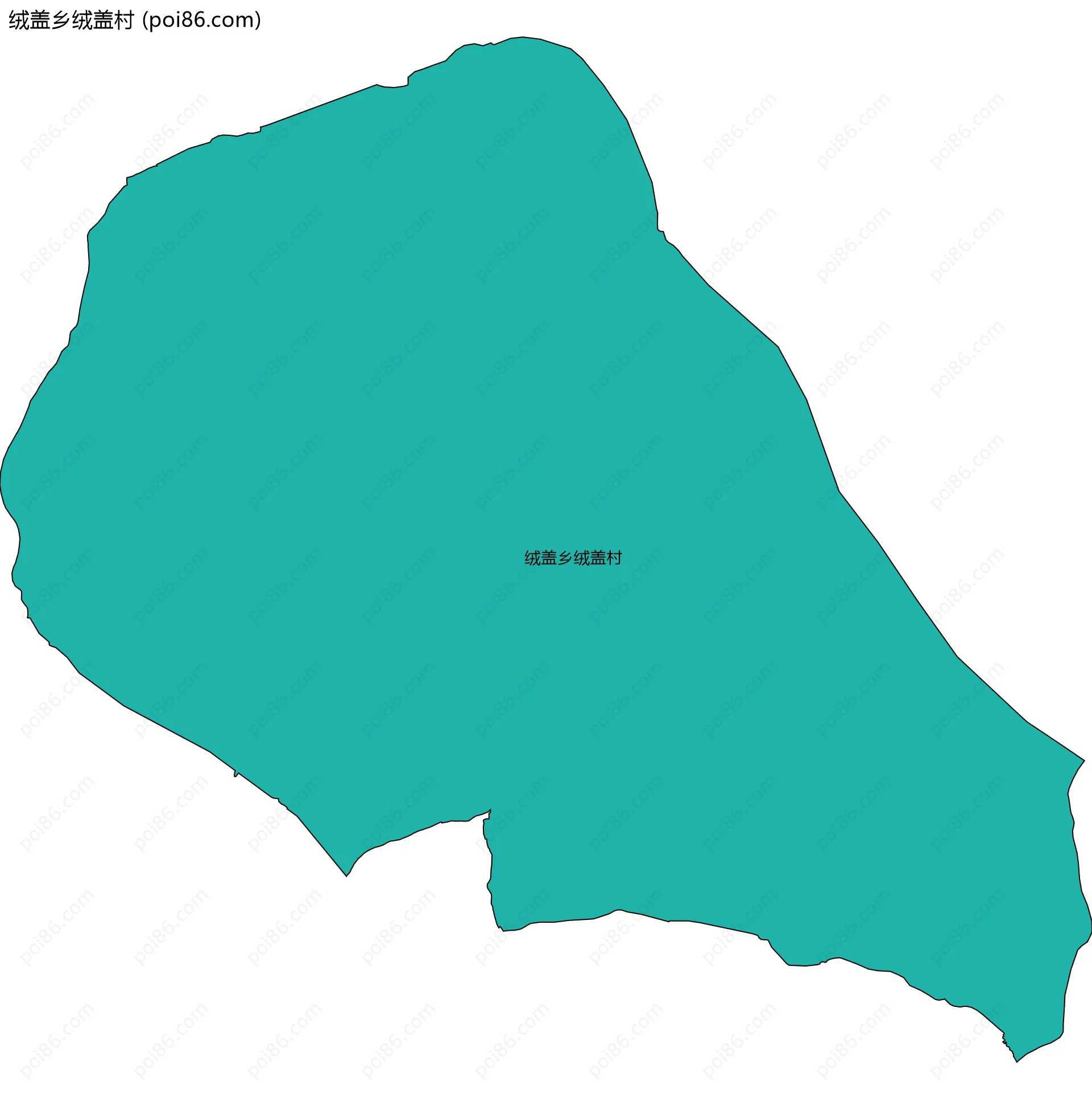绒盖乡绒盖村边界地图