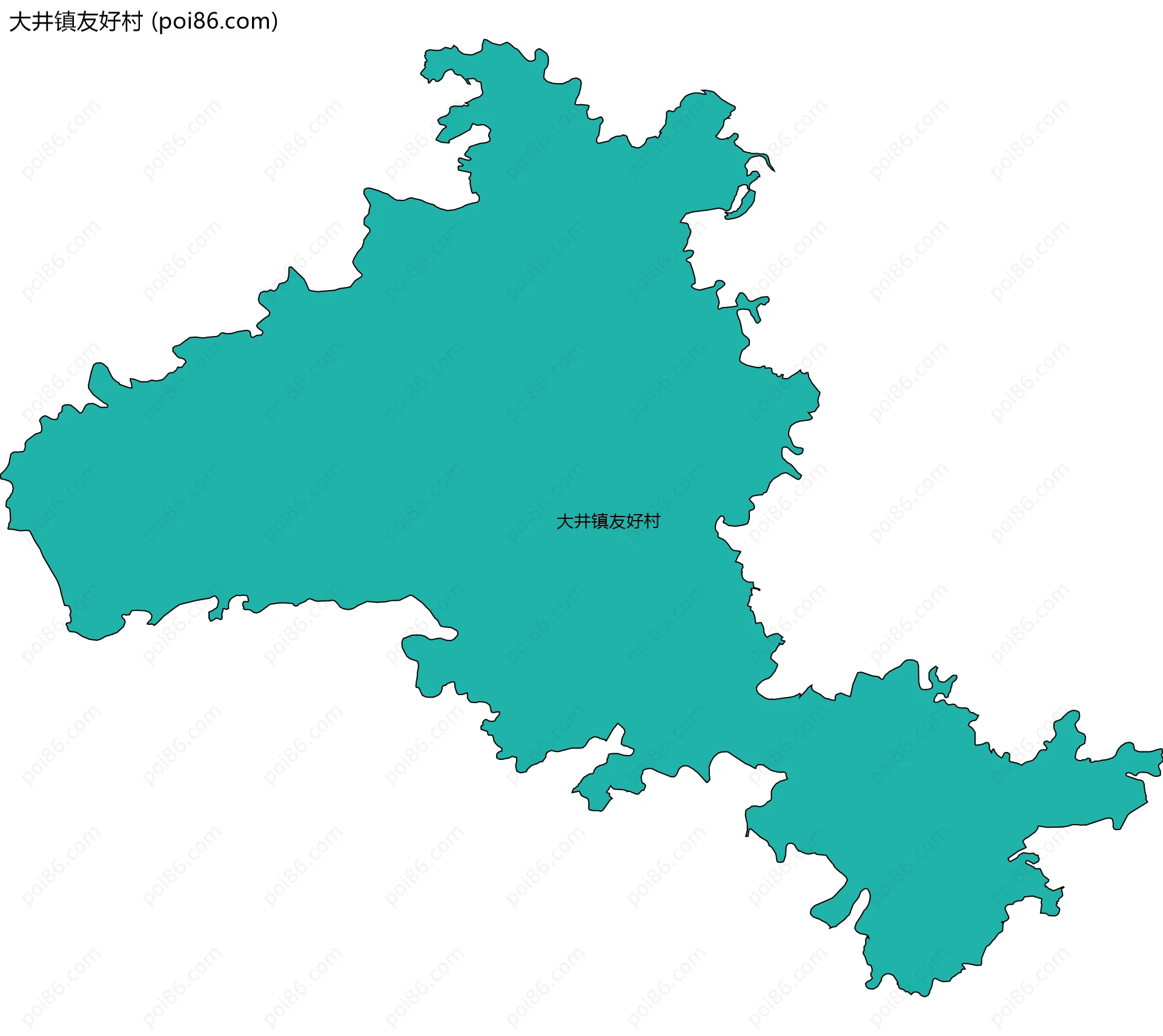 大井镇友好村边界地图