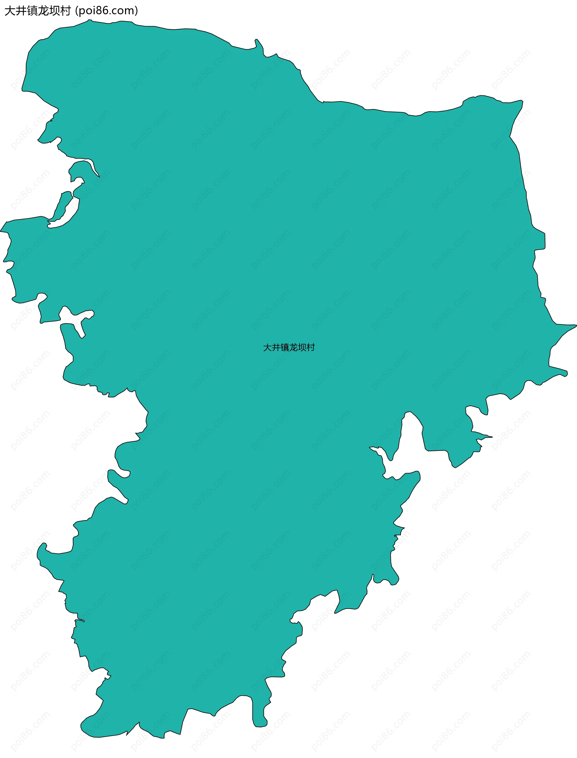 大井镇龙坝村边界地图