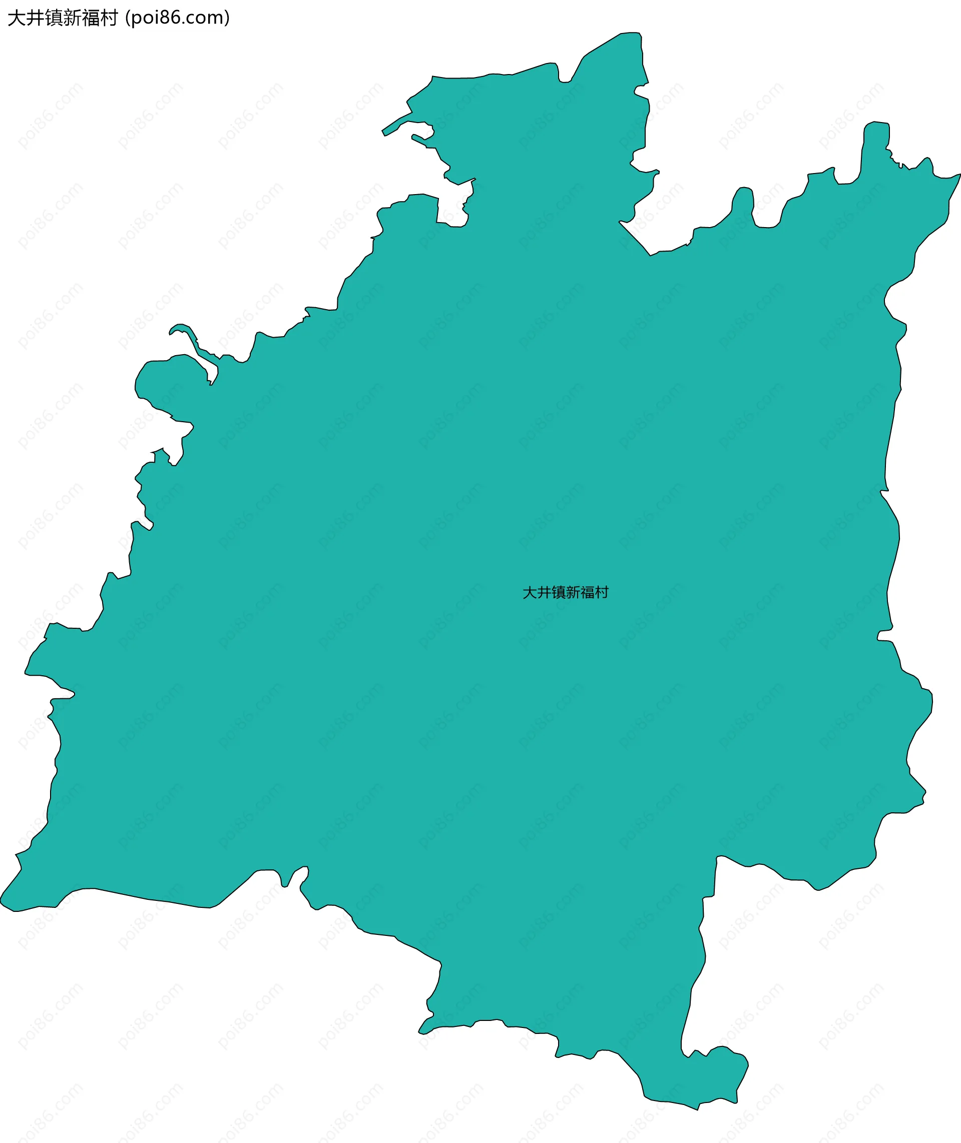 大井镇新福村边界地图
