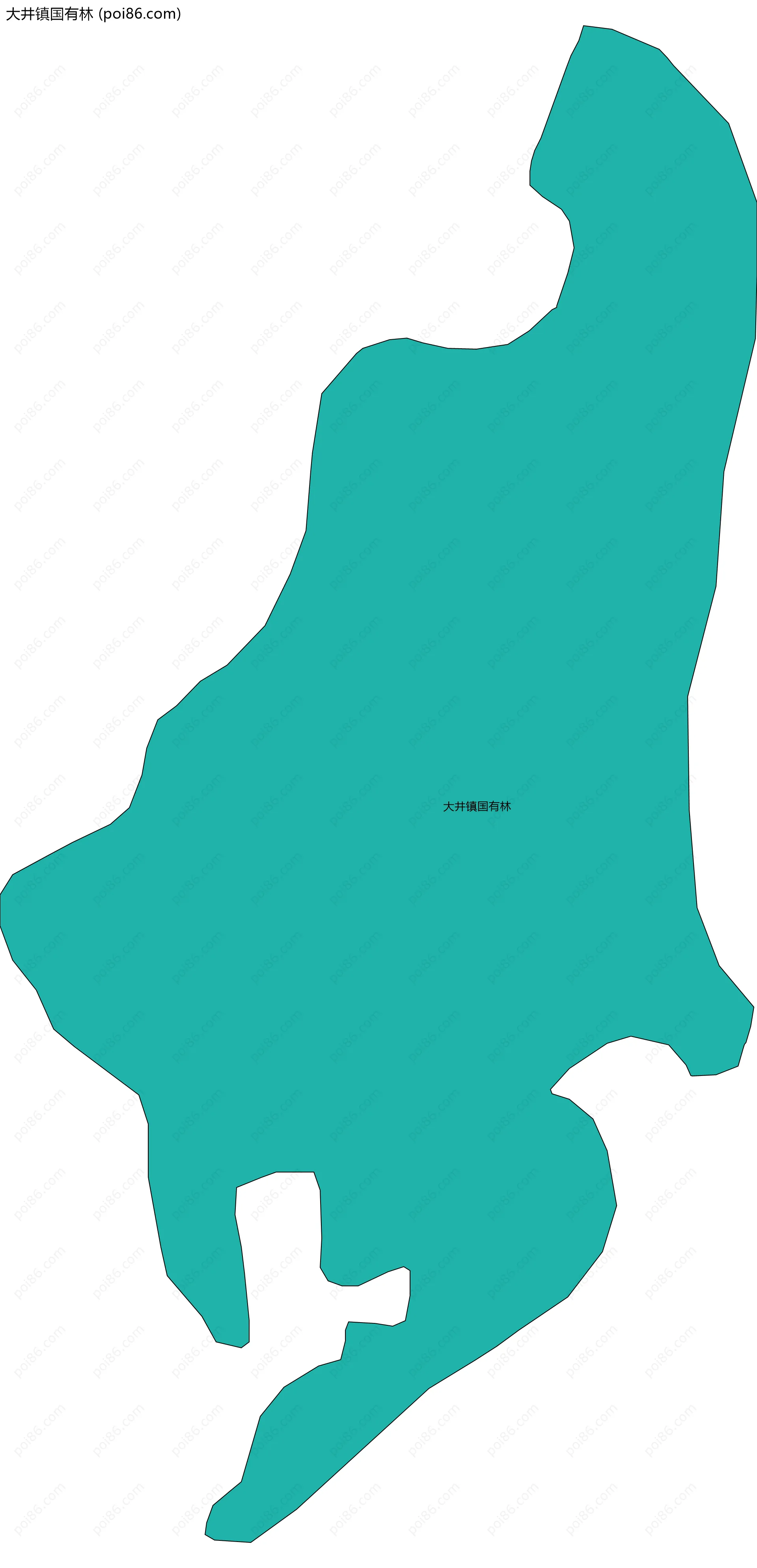 大井镇国有林边界地图