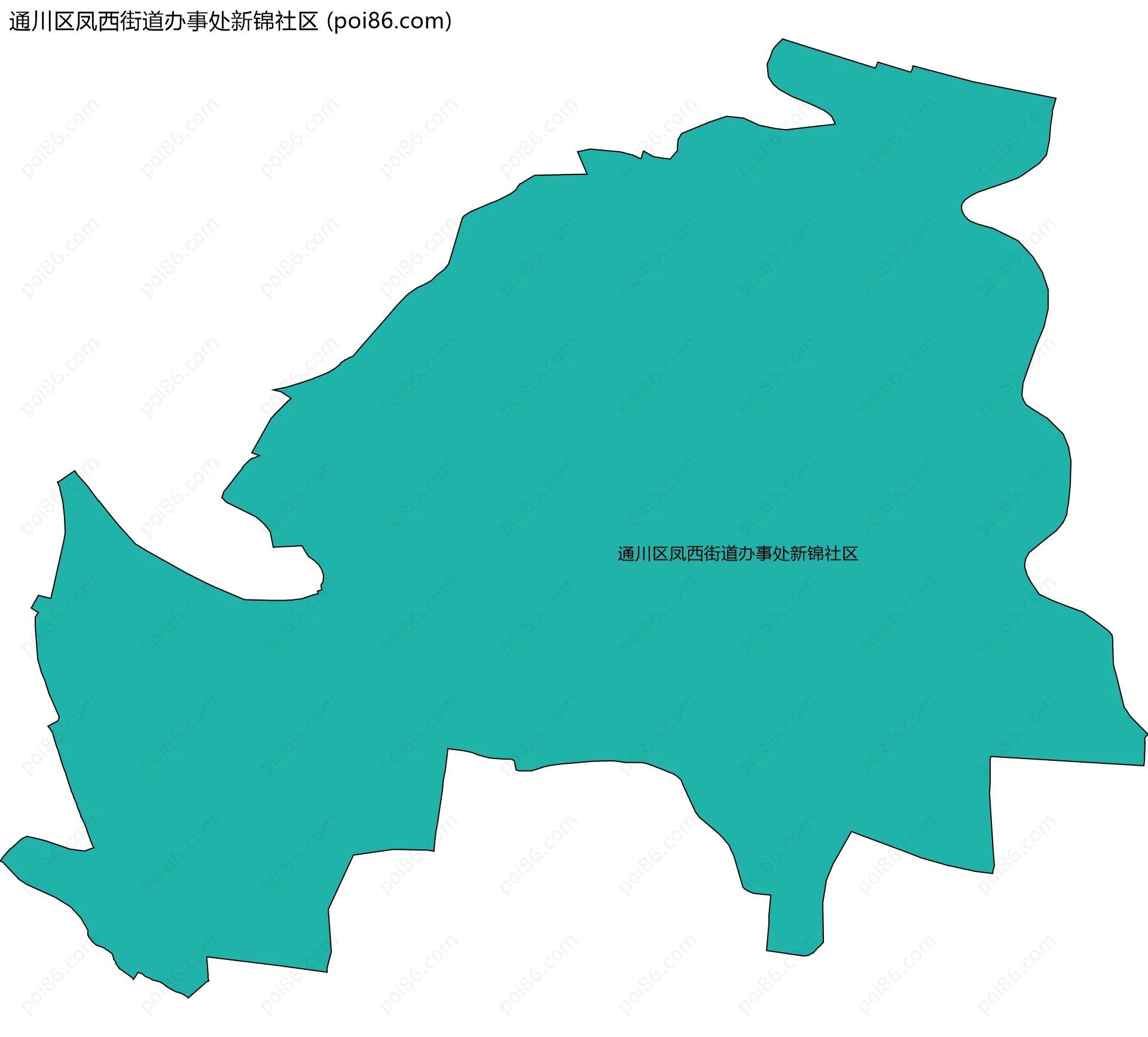 通川区凤西街道办事处新锦社区边界地图