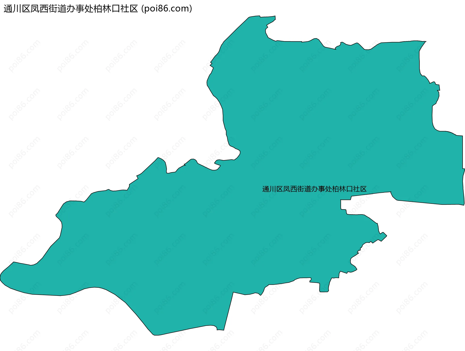 通川区凤西街道办事处柏林口社区边界地图