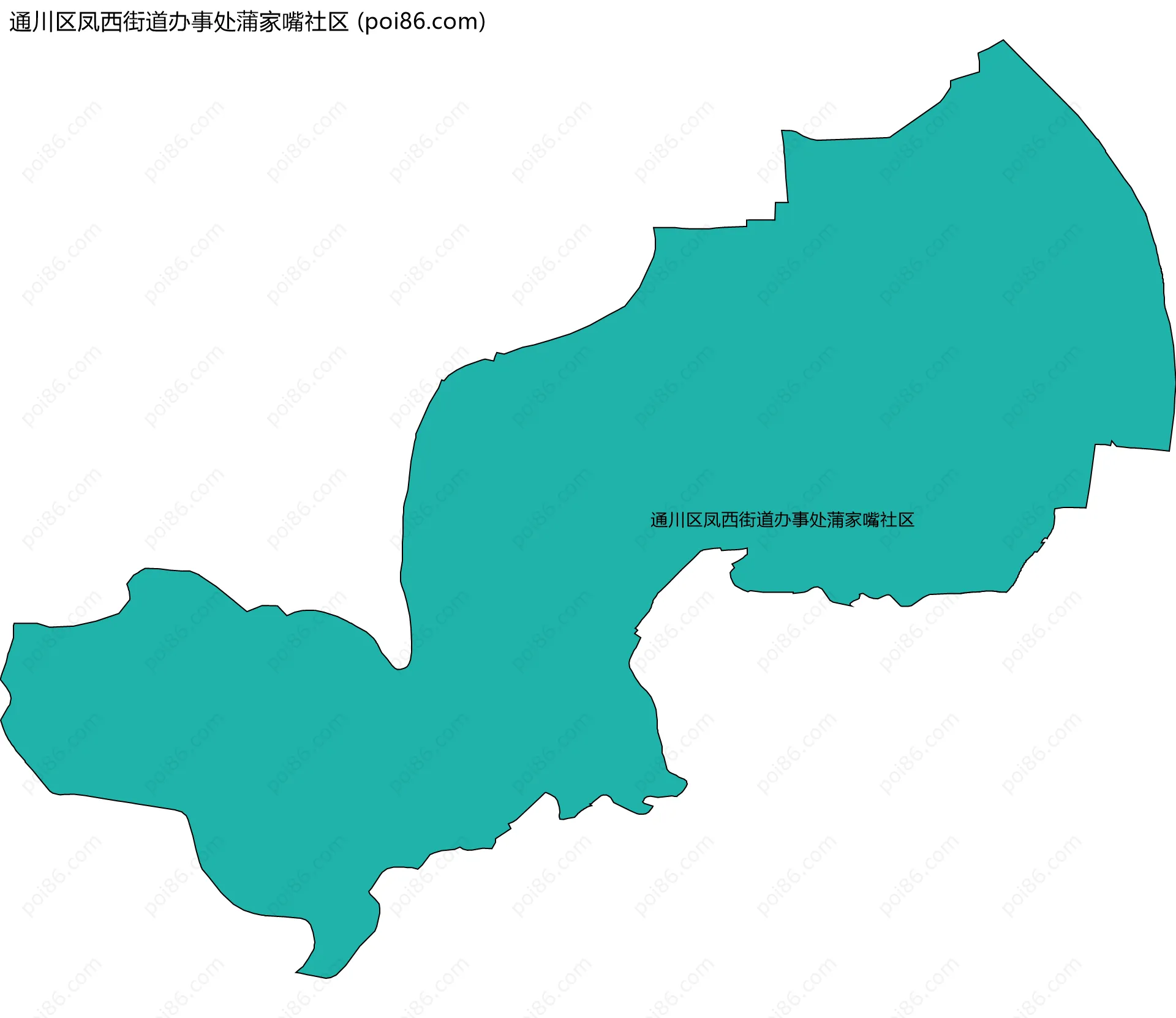 通川区凤西街道办事处蒲家嘴社区边界地图