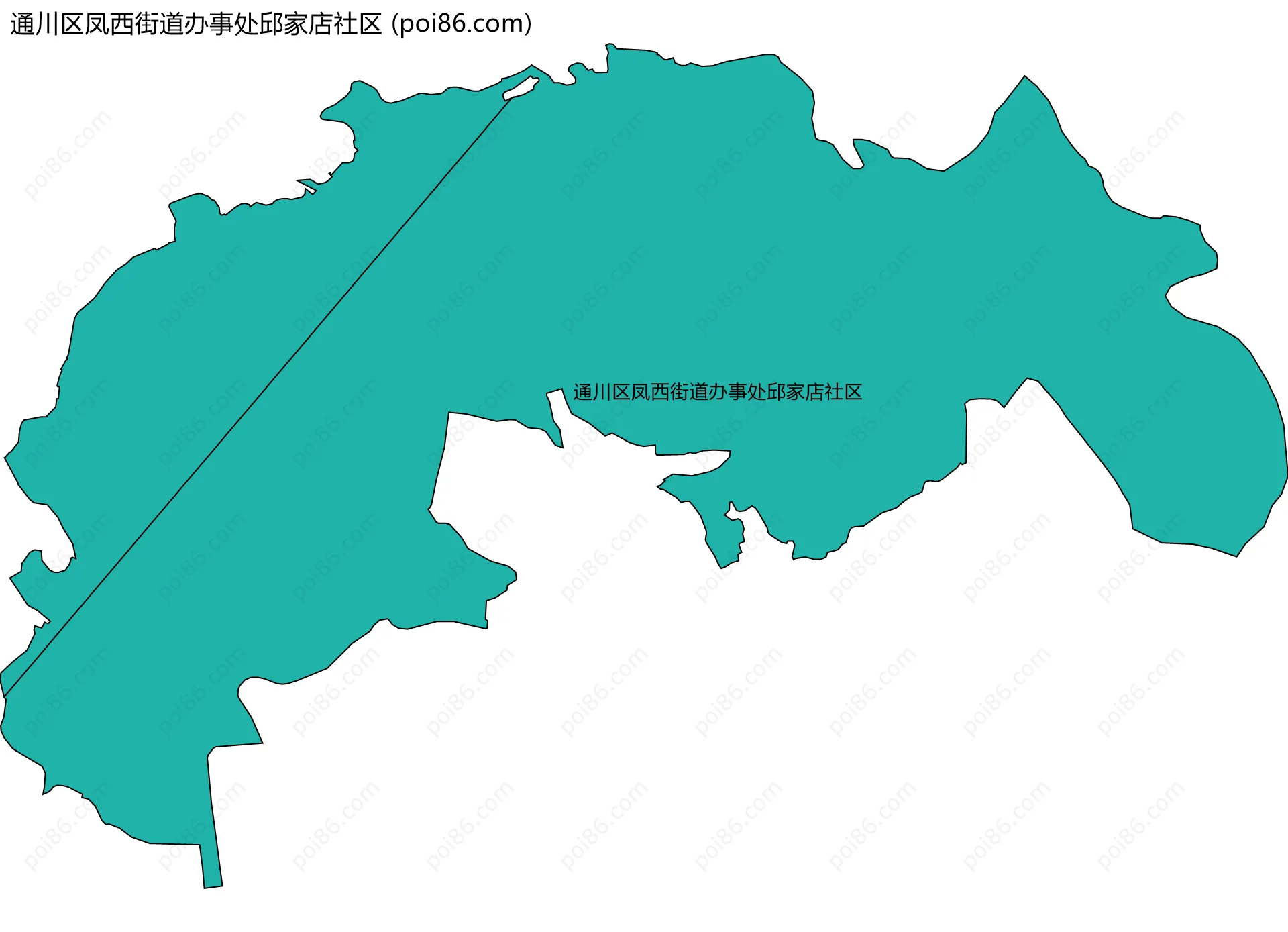 通川区凤西街道办事处邱家店社区边界地图