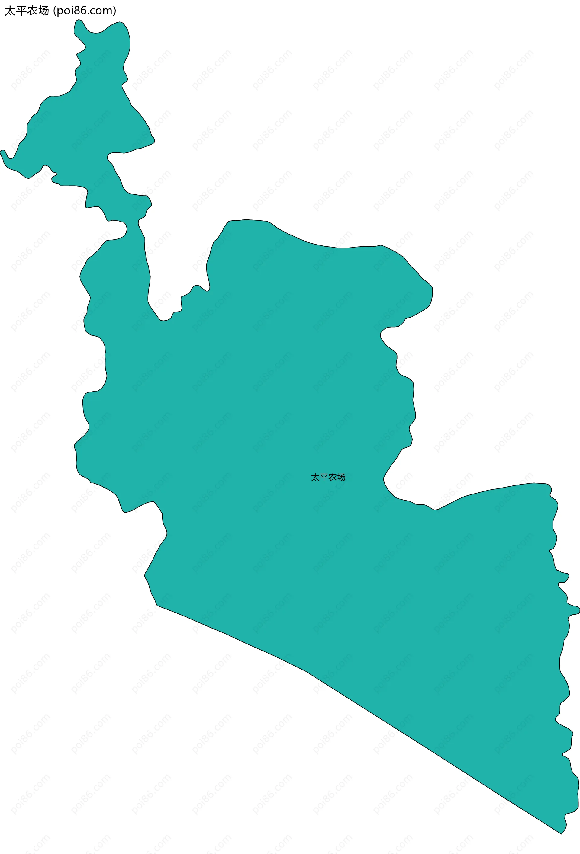 太平农场边界地图(五级行政区划)