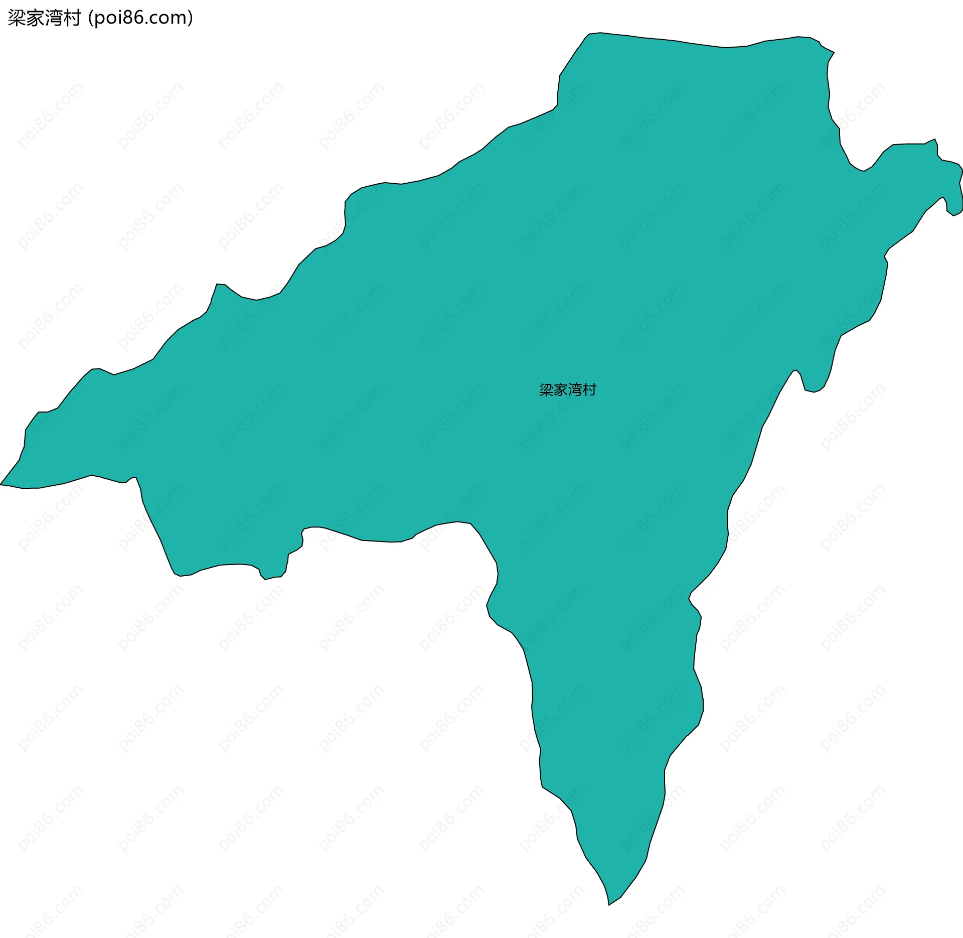 梁家湾村边界地图