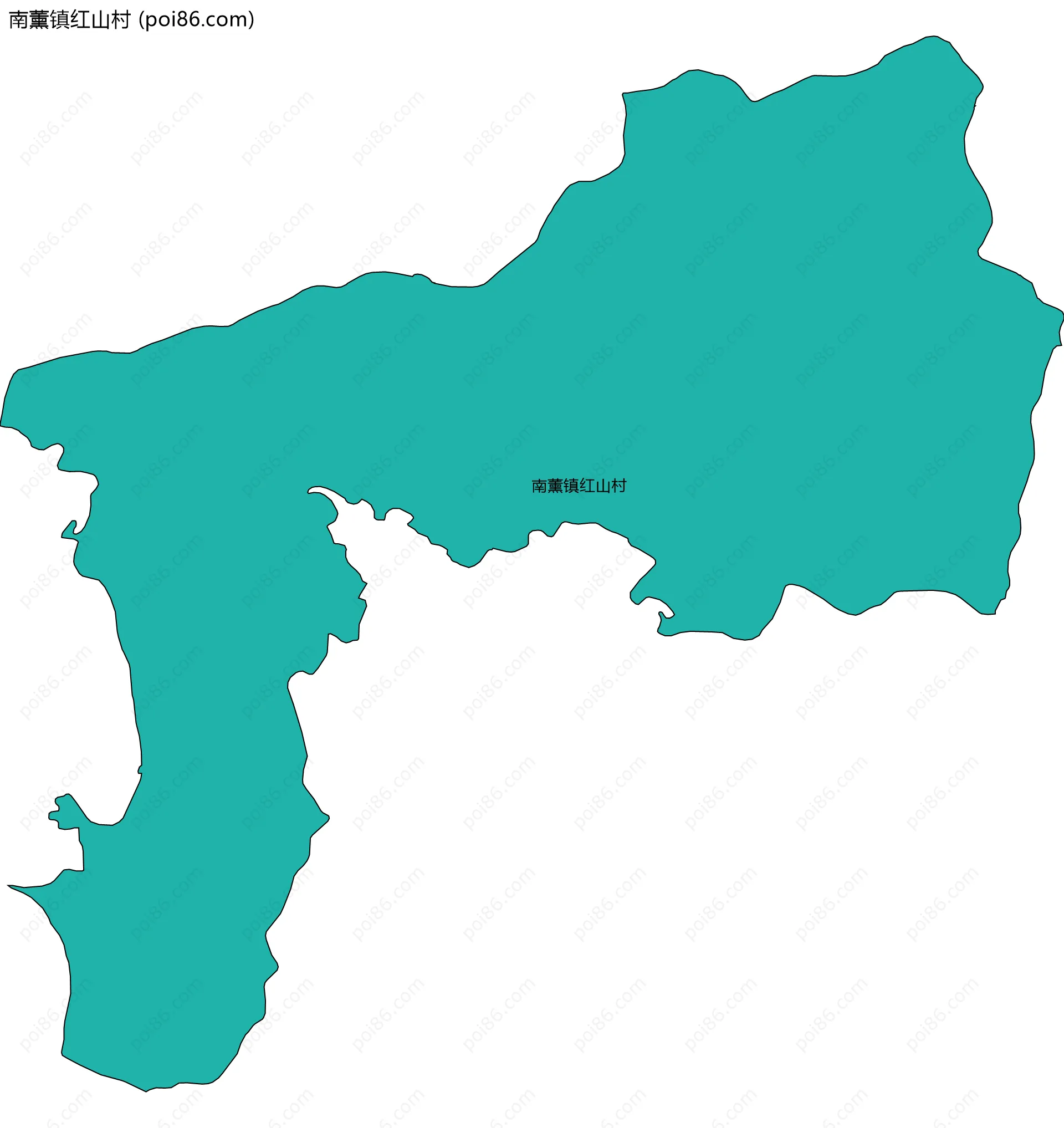 南薰镇红山村边界地图