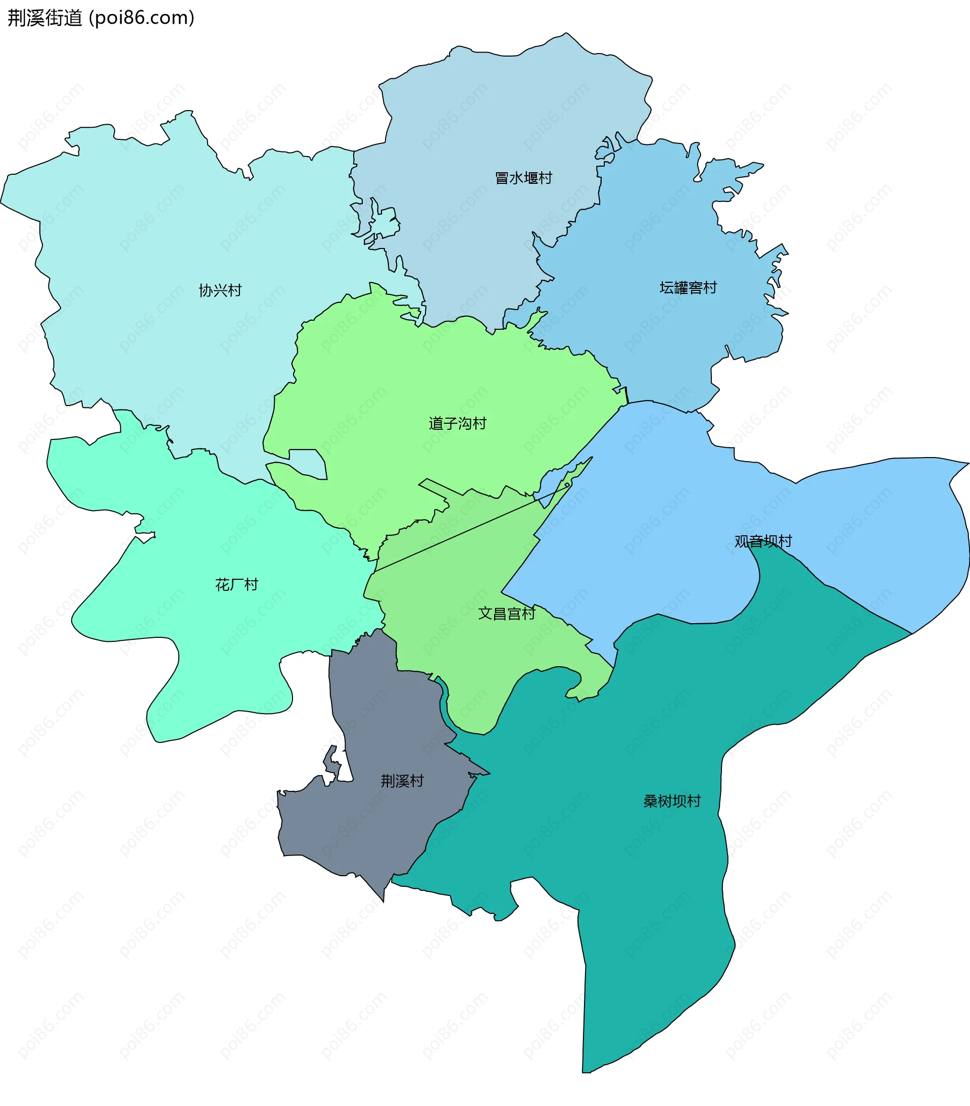 荆溪街道边界地图(五级行政区划)