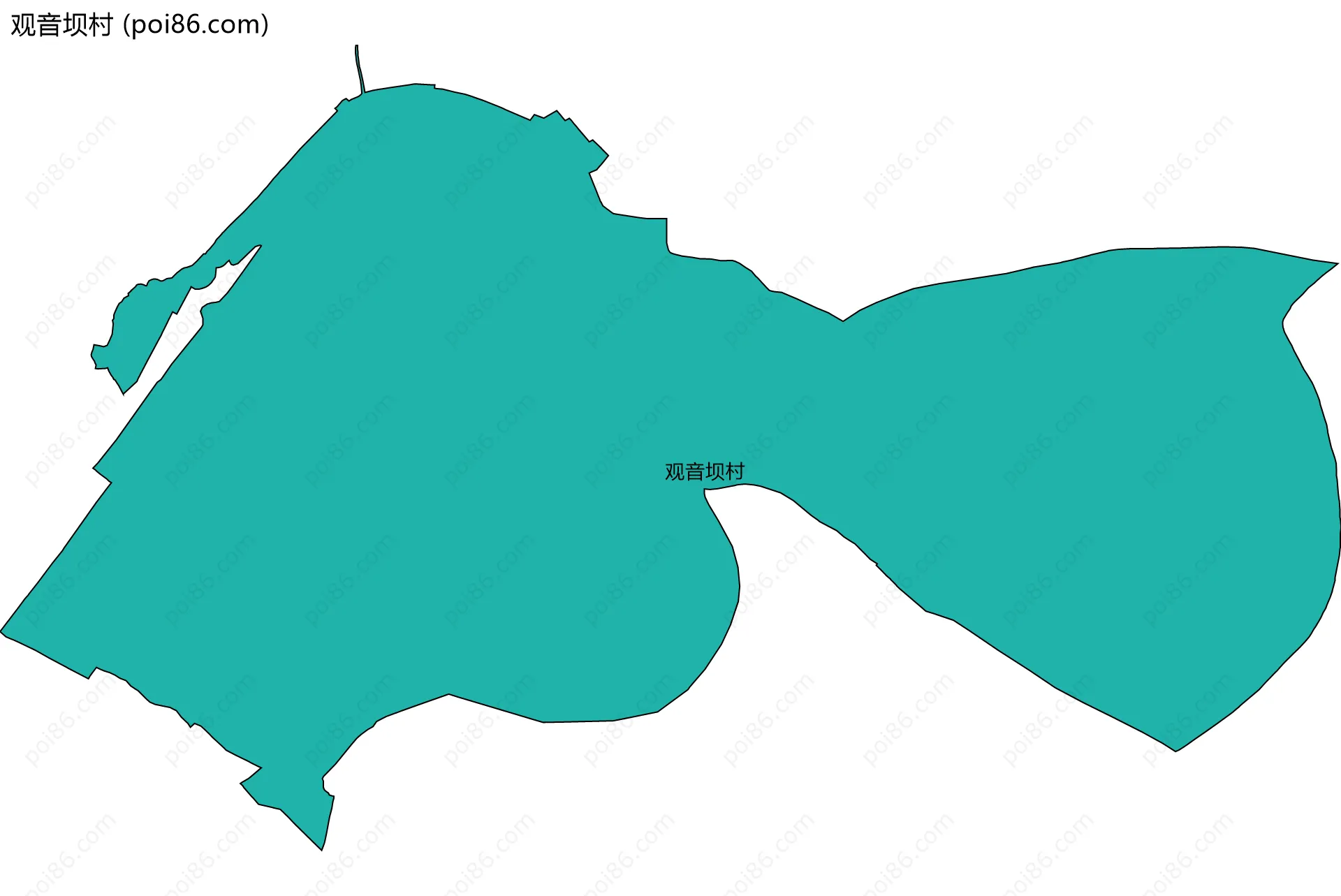 观音坝村边界地图