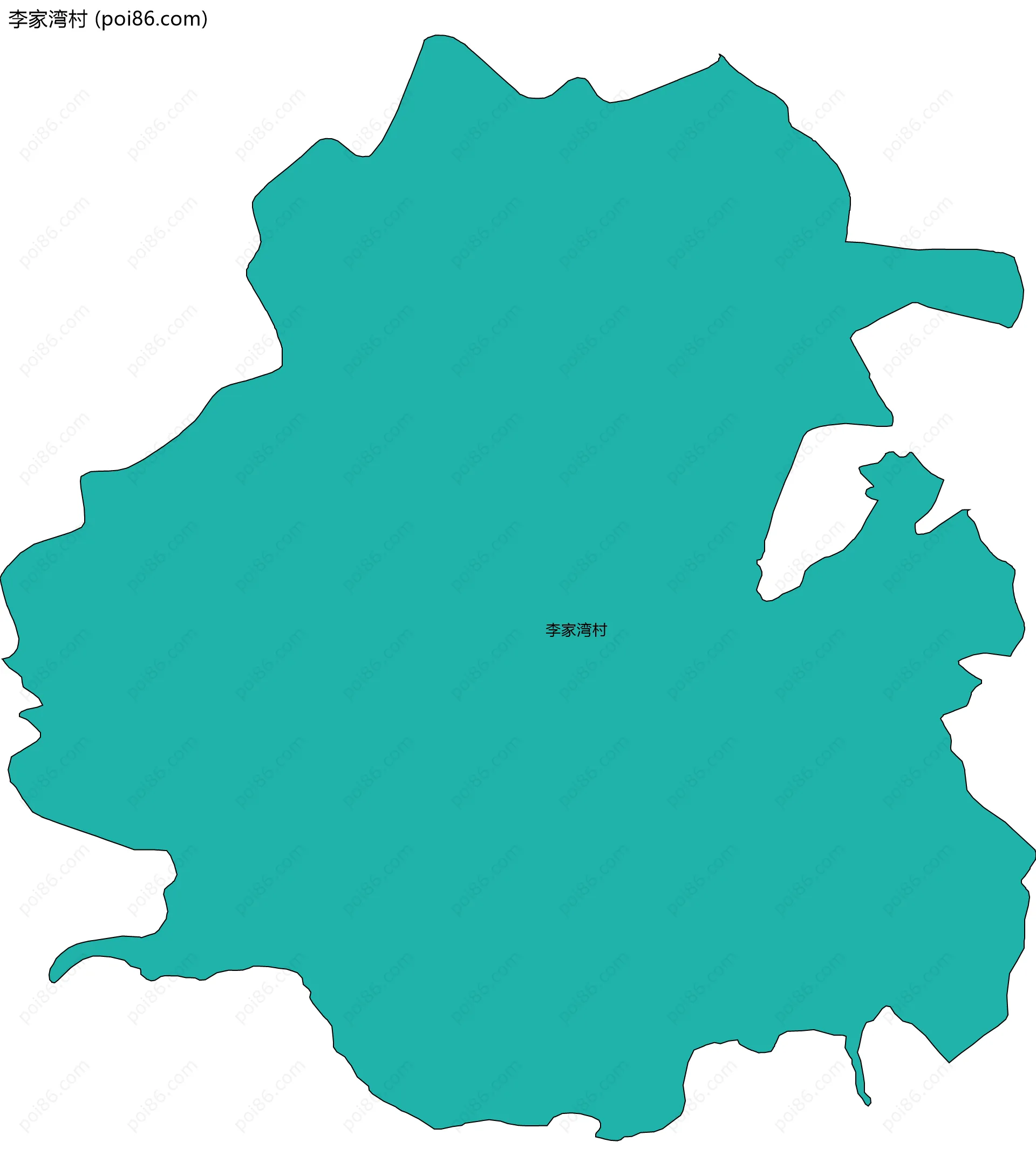 李家湾村边界地图