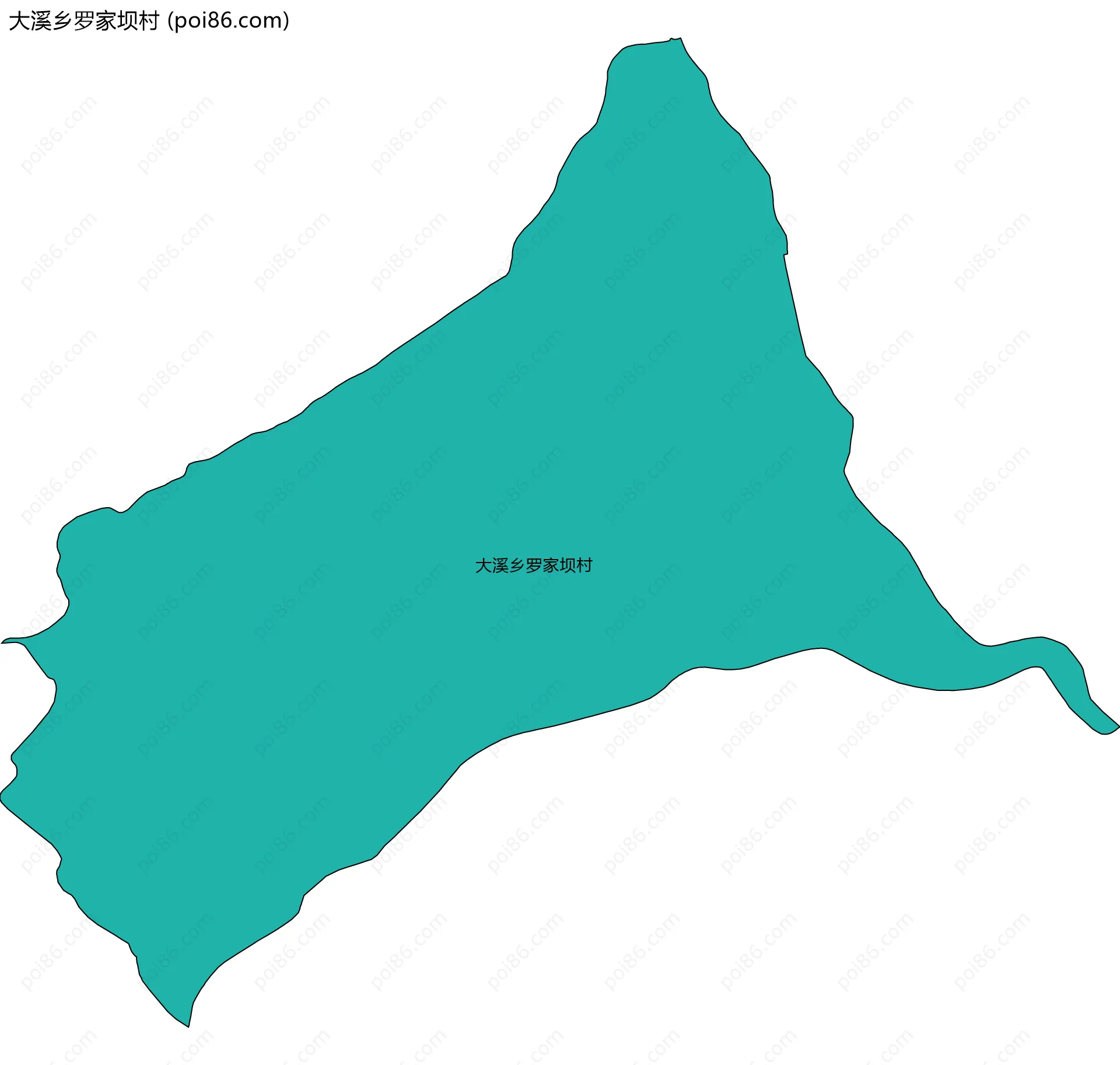 大溪乡罗家坝村边界地图