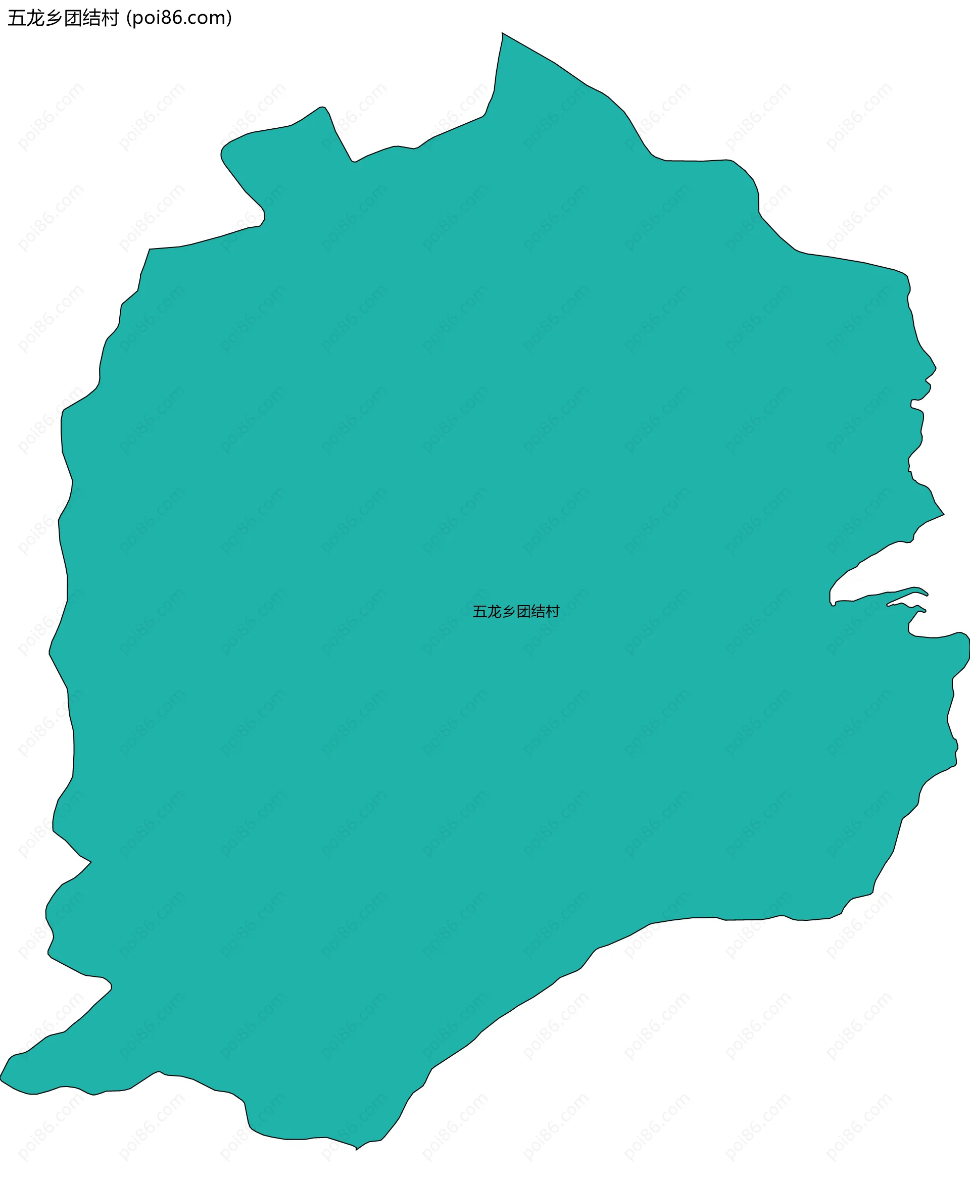 五龙乡团结村边界地图