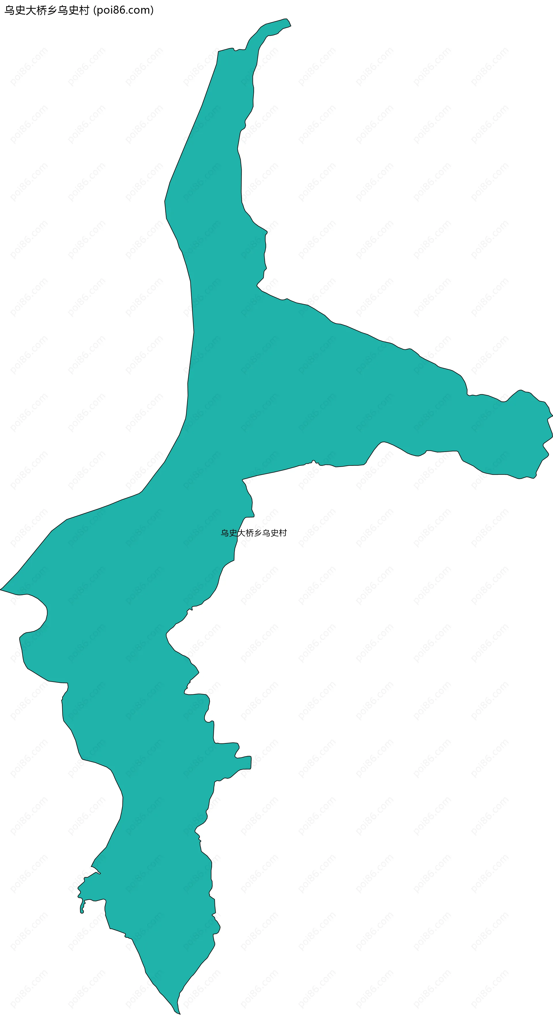乌史大桥乡乌史村边界地图