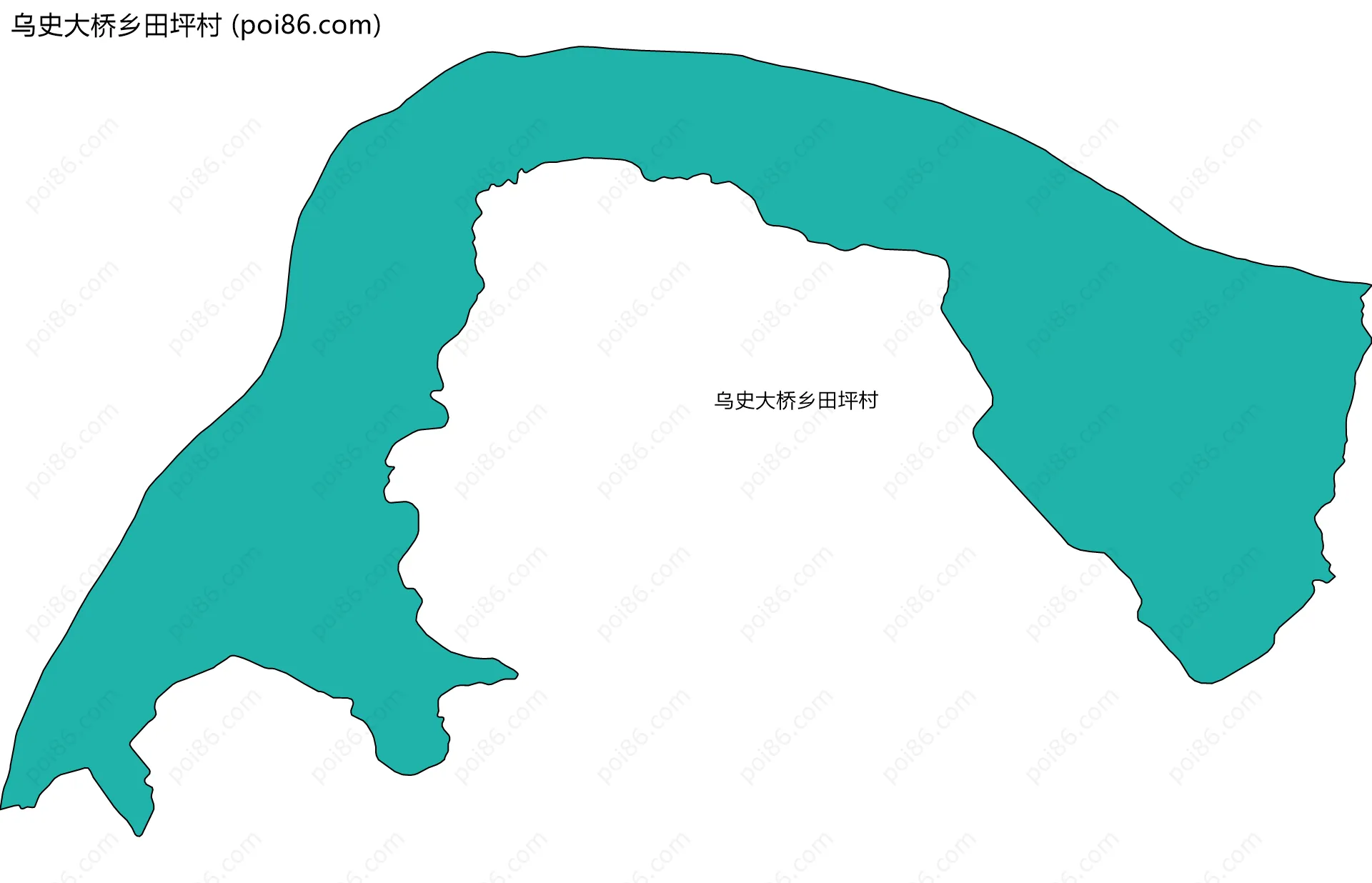 乌史大桥乡田坪村边界地图