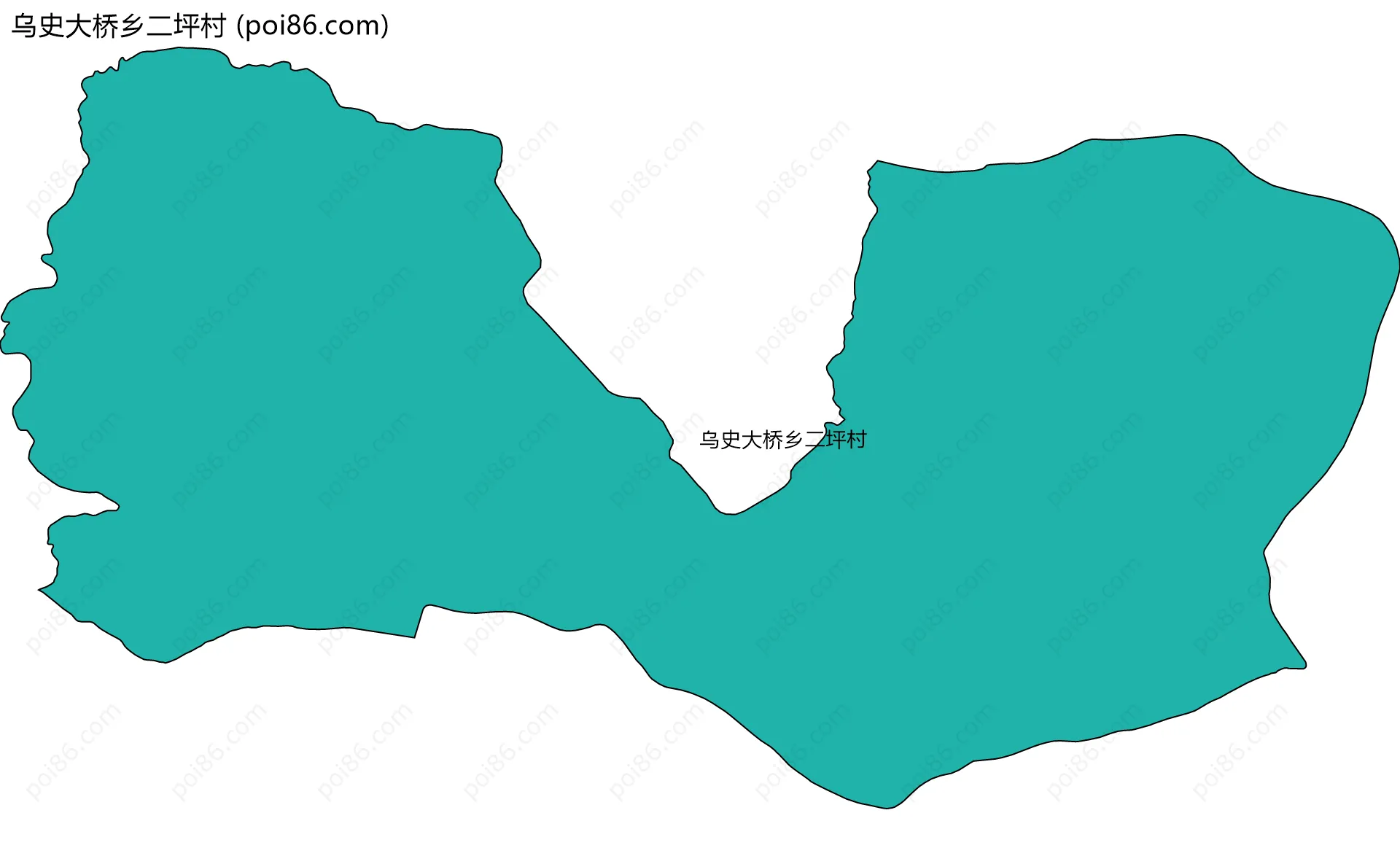 乌史大桥乡二坪村边界地图