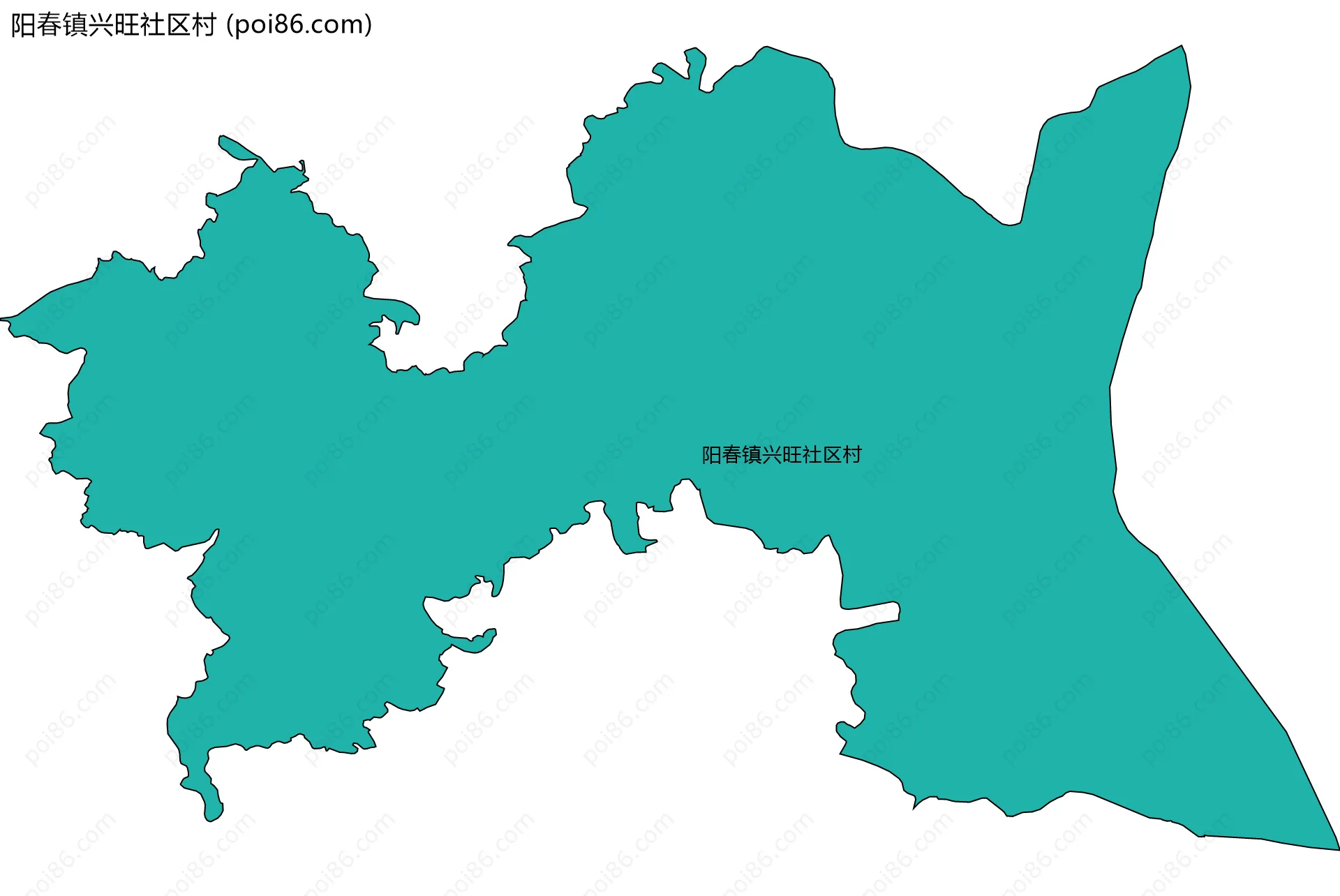 阳春镇兴旺社区村边界地图