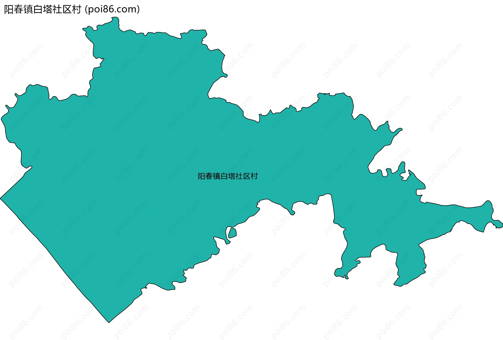 阳春镇白塔社区村边界地图