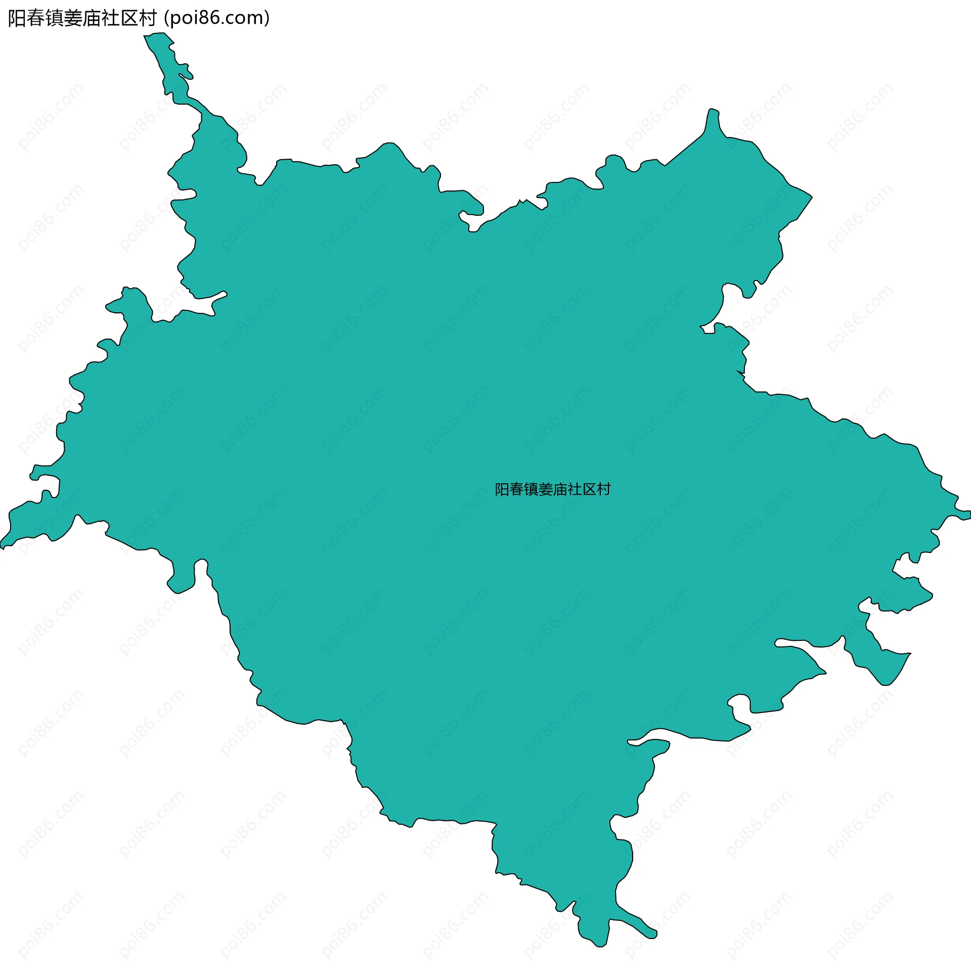 阳春镇姜庙社区村边界地图