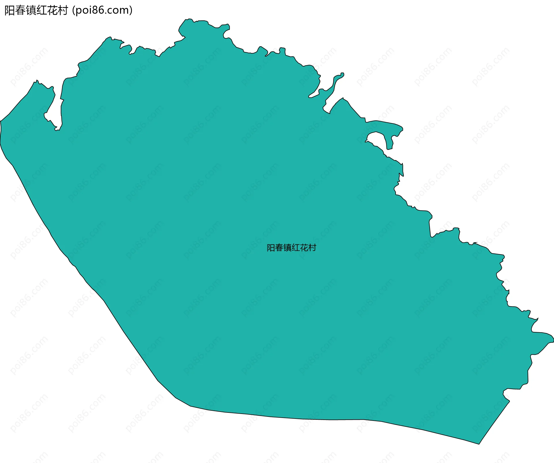 阳春镇红花村边界地图