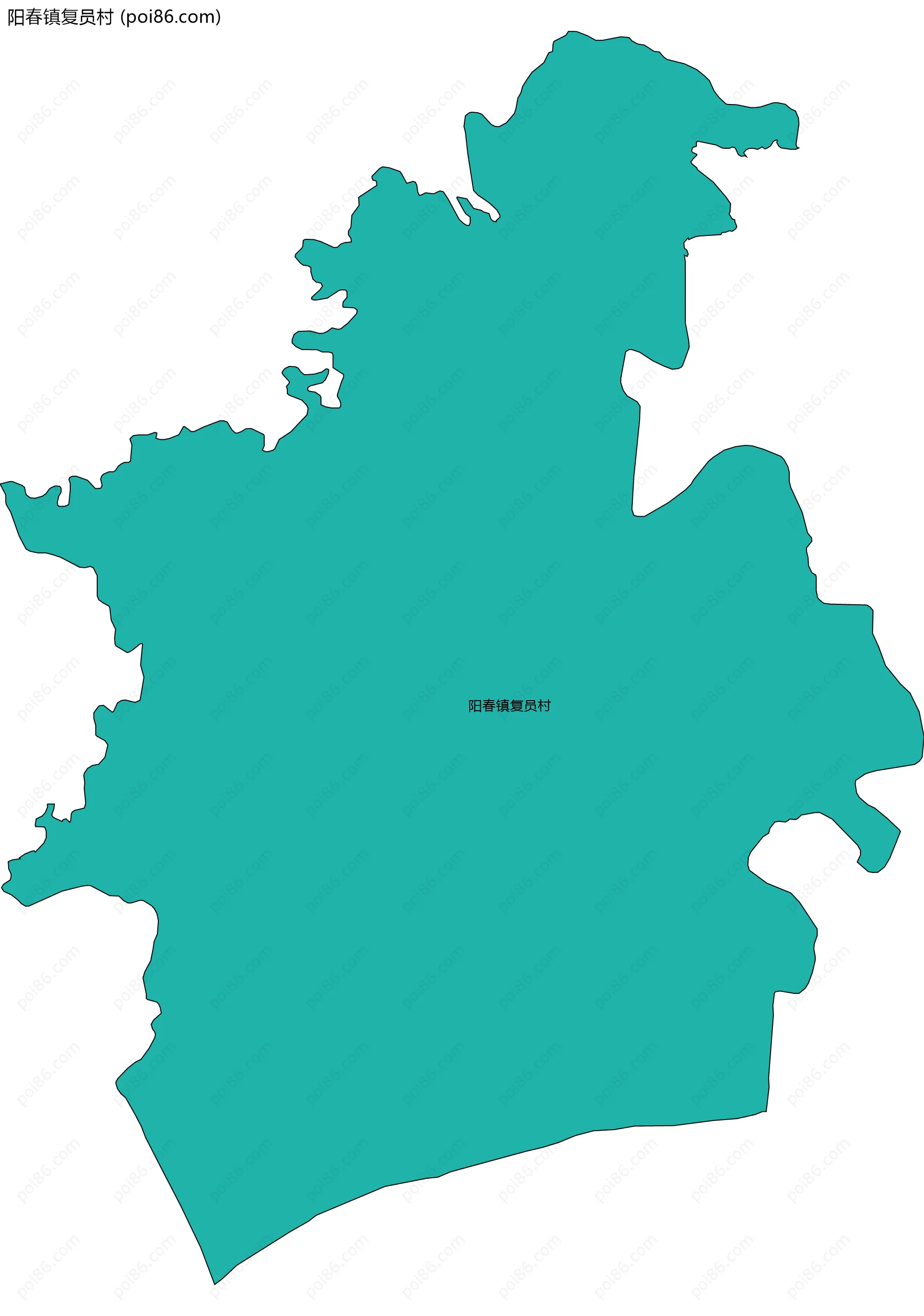 阳春镇复员村边界地图
