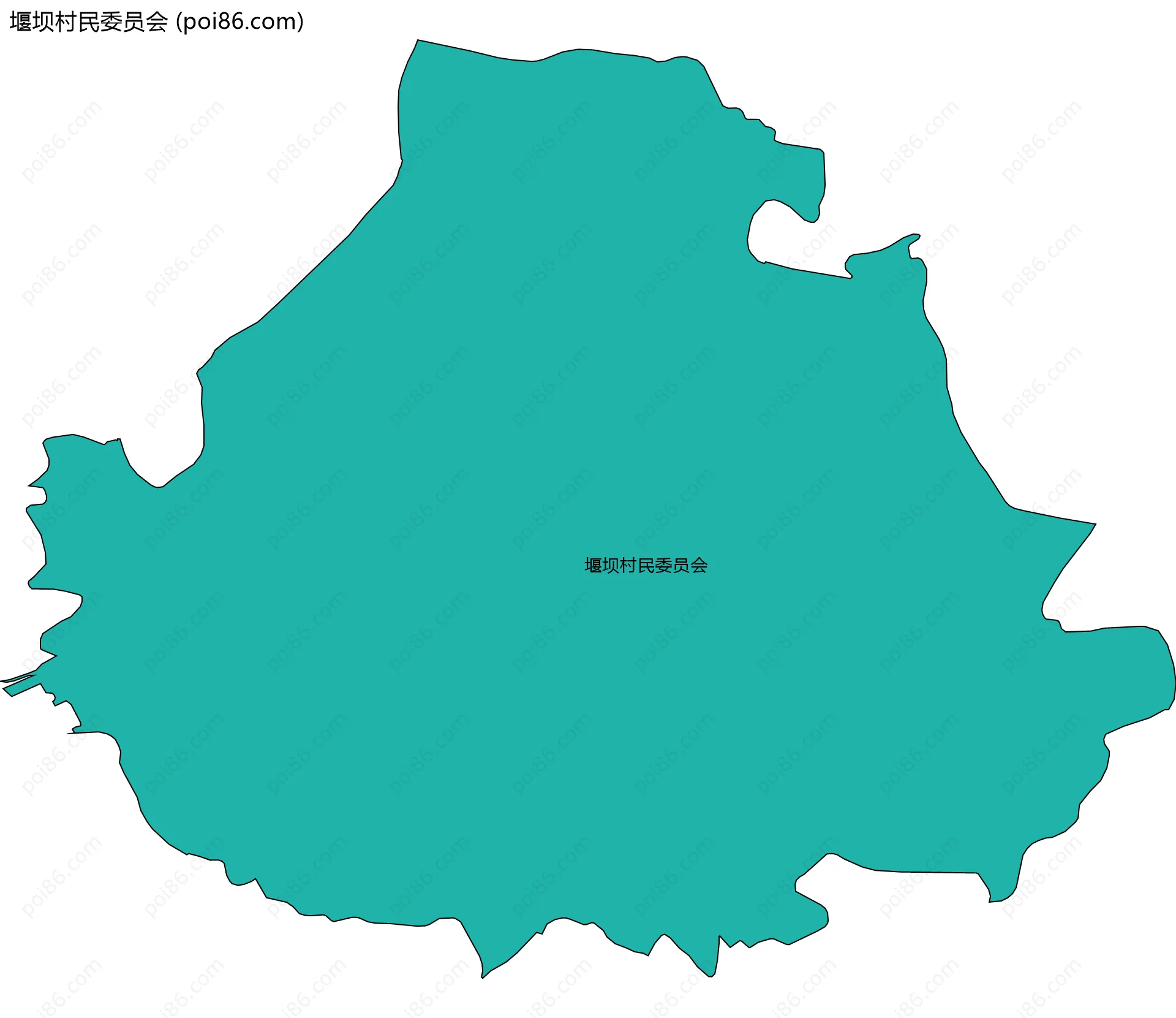 堰坝村民委员会边界地图