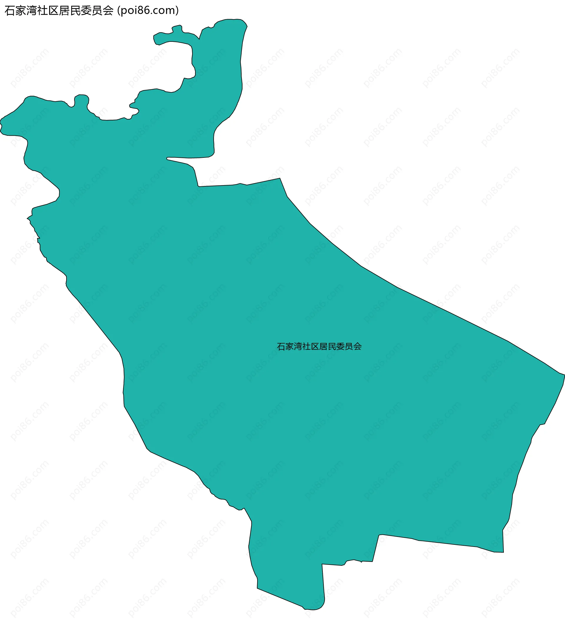 石家湾社区居民委员会边界地图