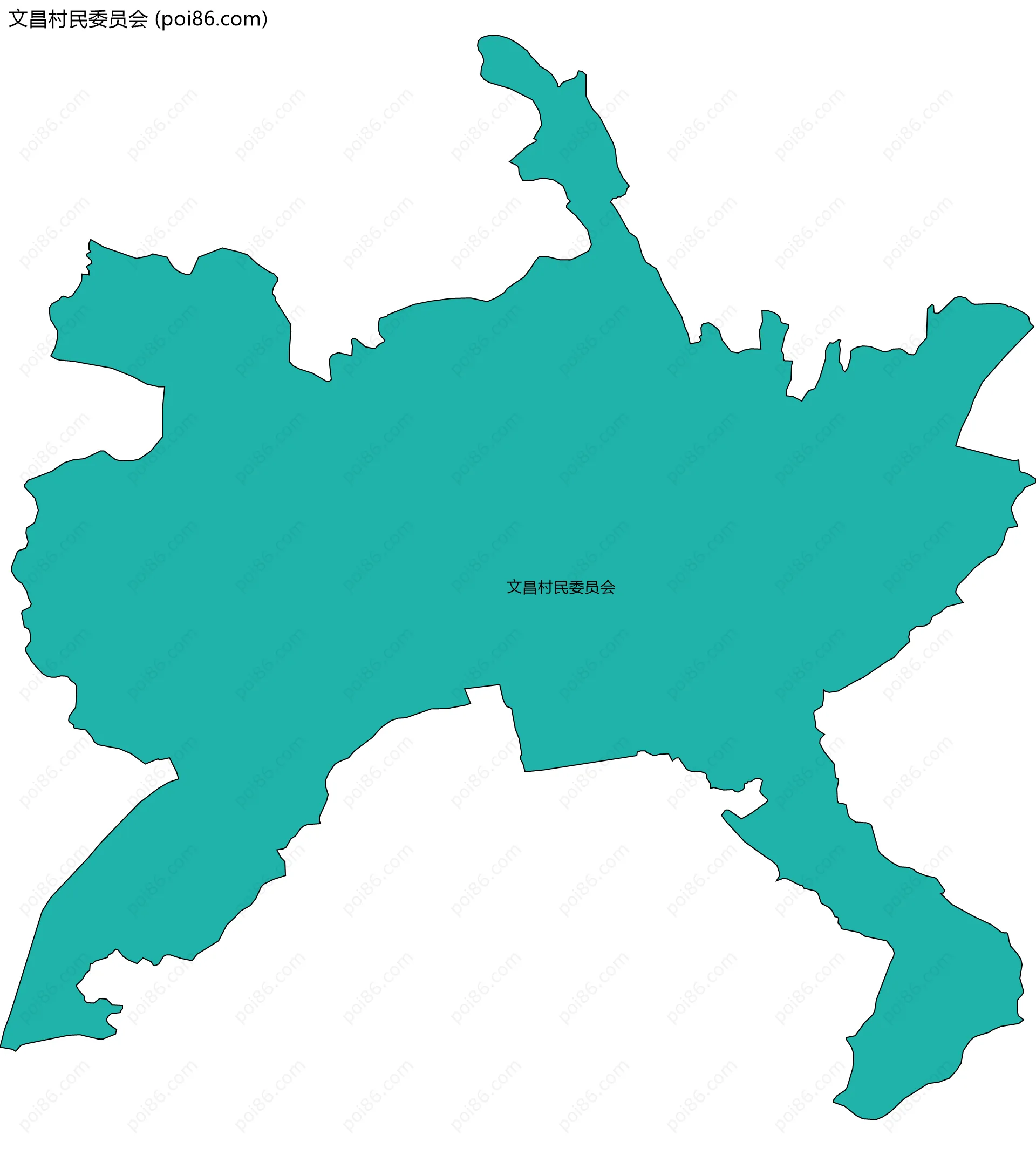 文昌村民委员会边界地图