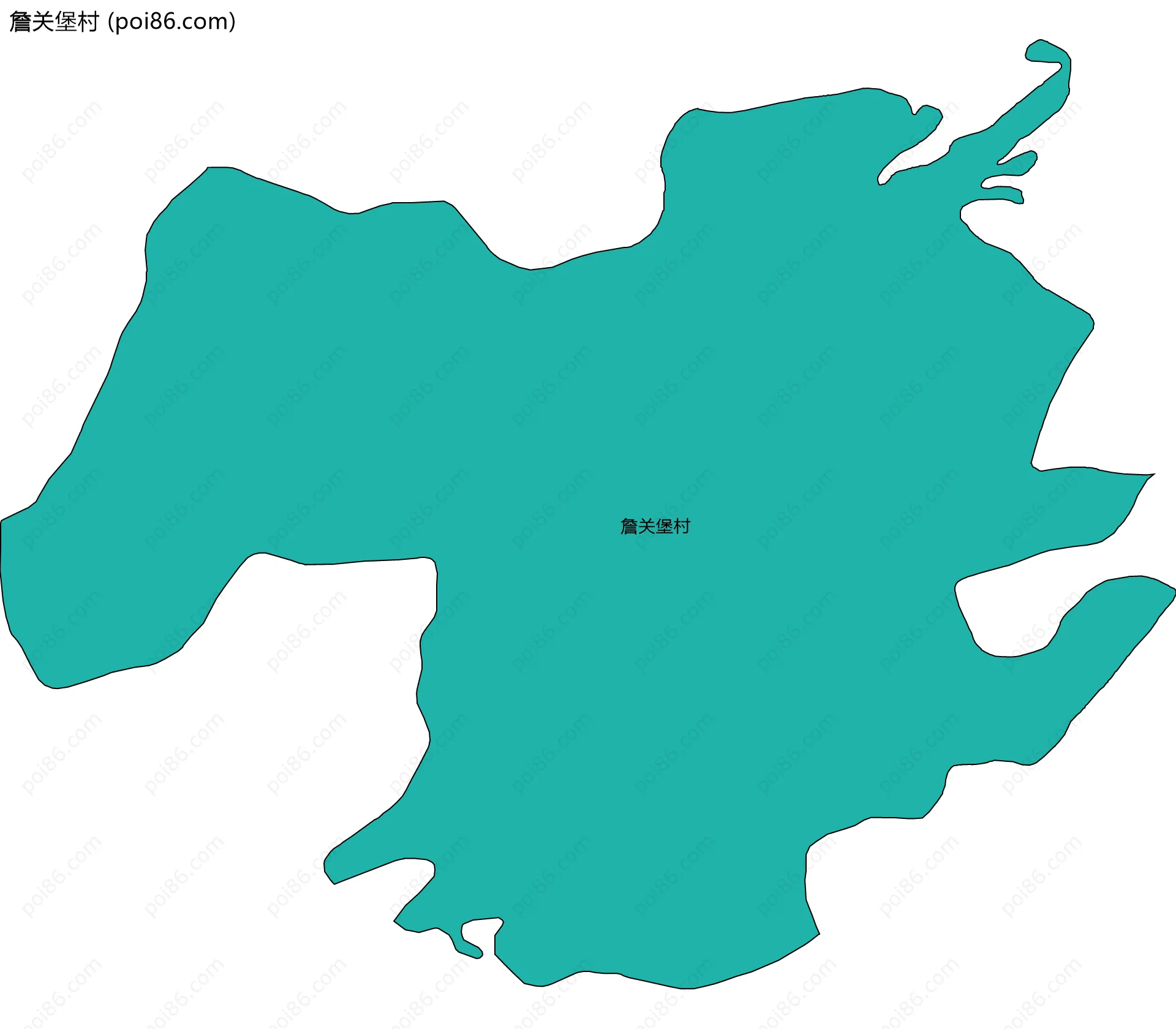 詹关堡村边界地图