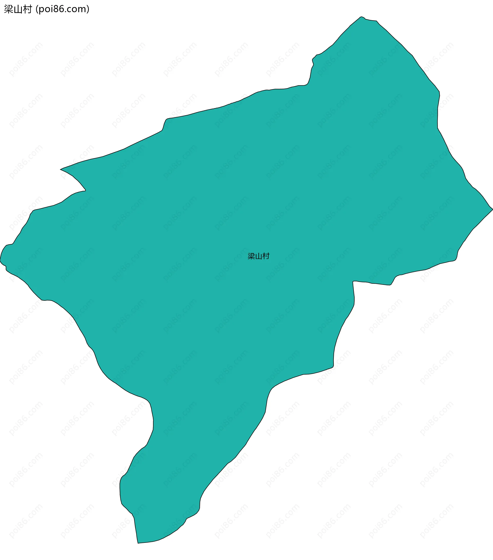 梁山村边界地图