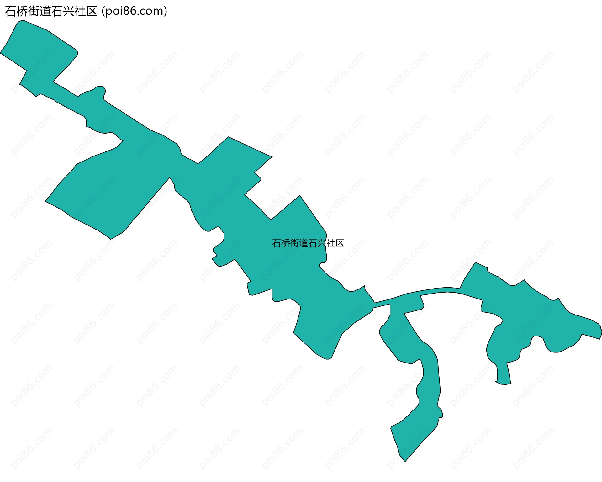 石桥街道石兴社区边界地图