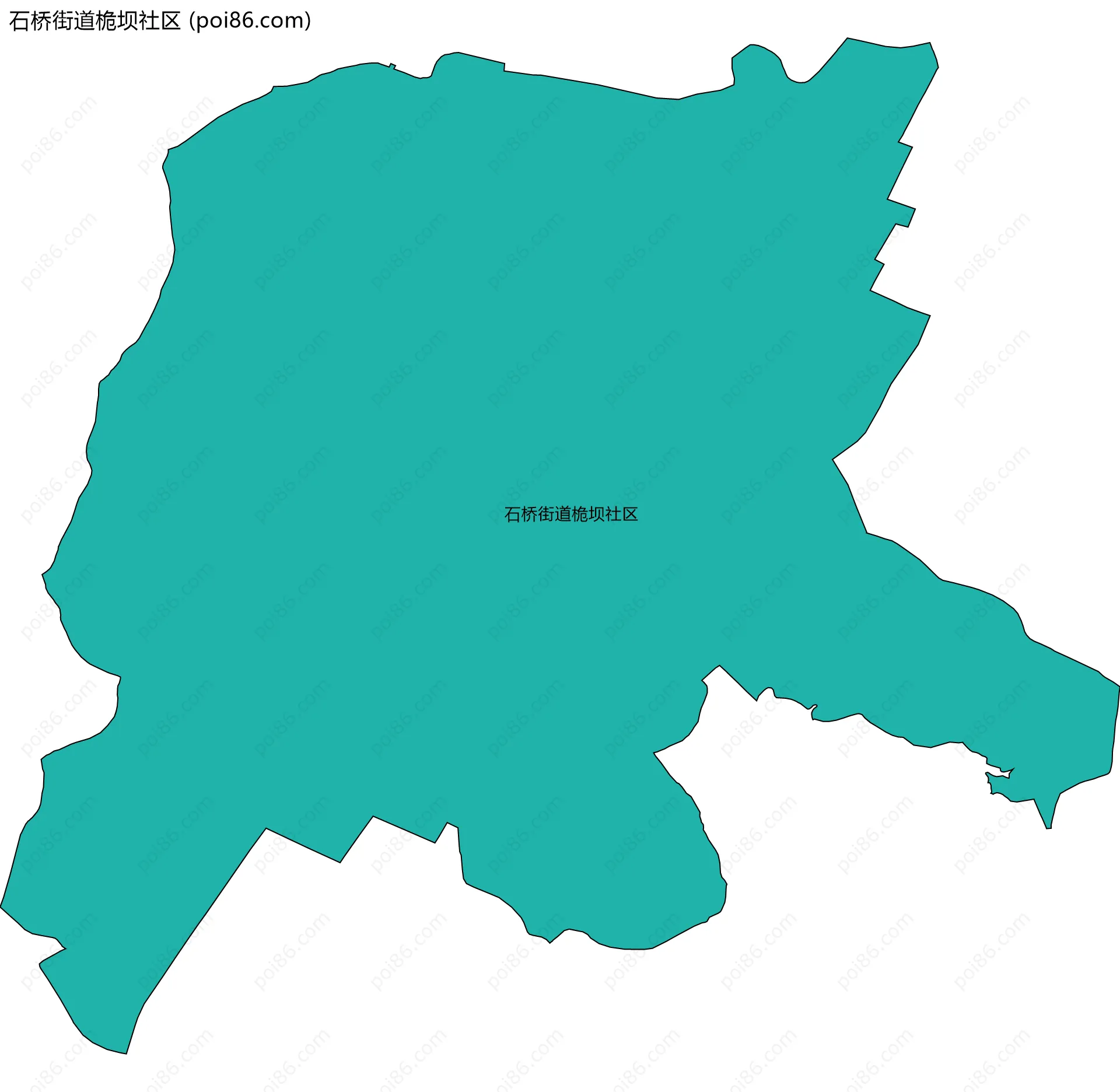 石桥街道桅坝社区边界地图