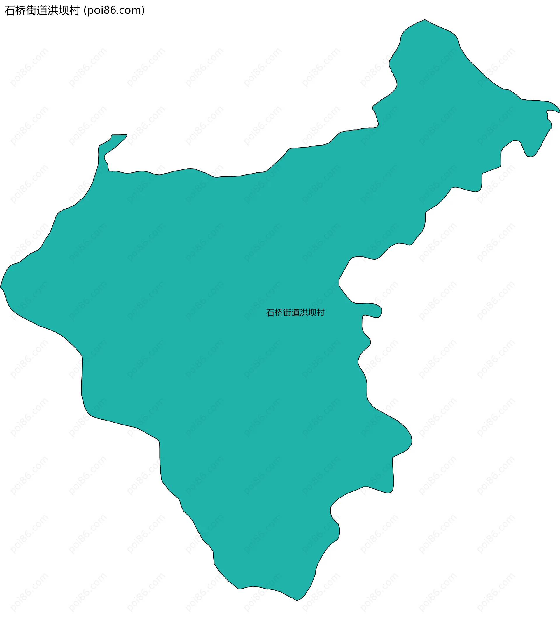 石桥街道洪坝村边界地图