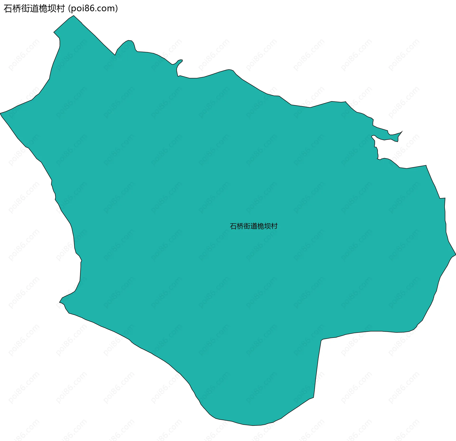 石桥街道桅坝村边界地图