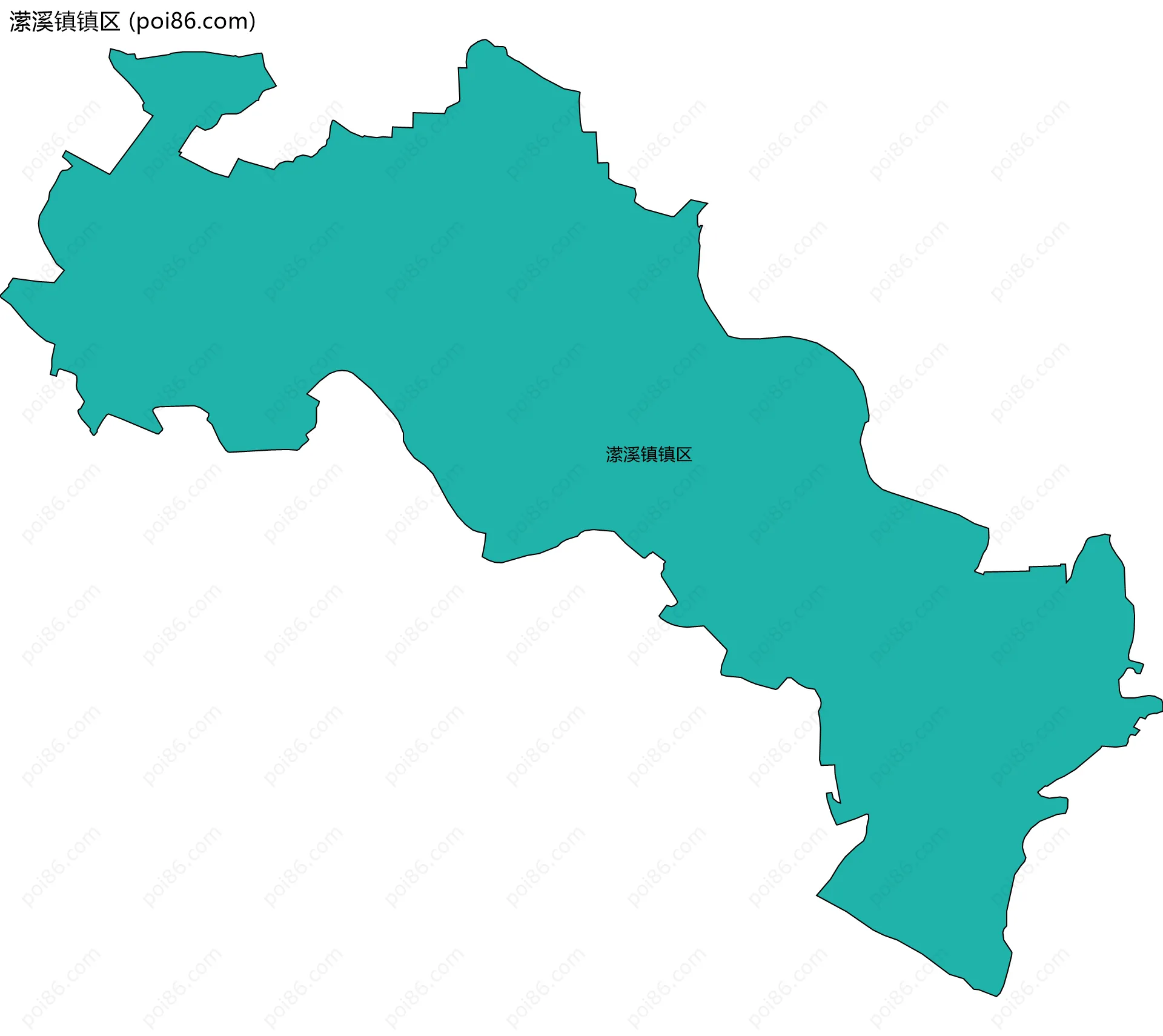 潆溪镇镇区边界地图