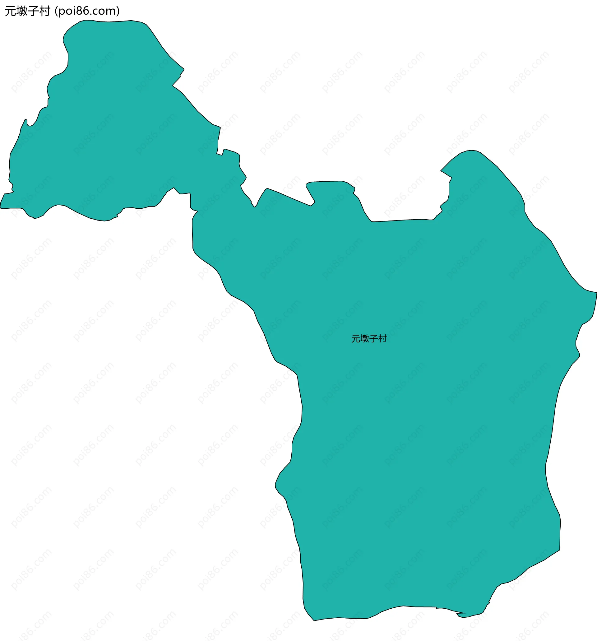 元墩子村边界地图