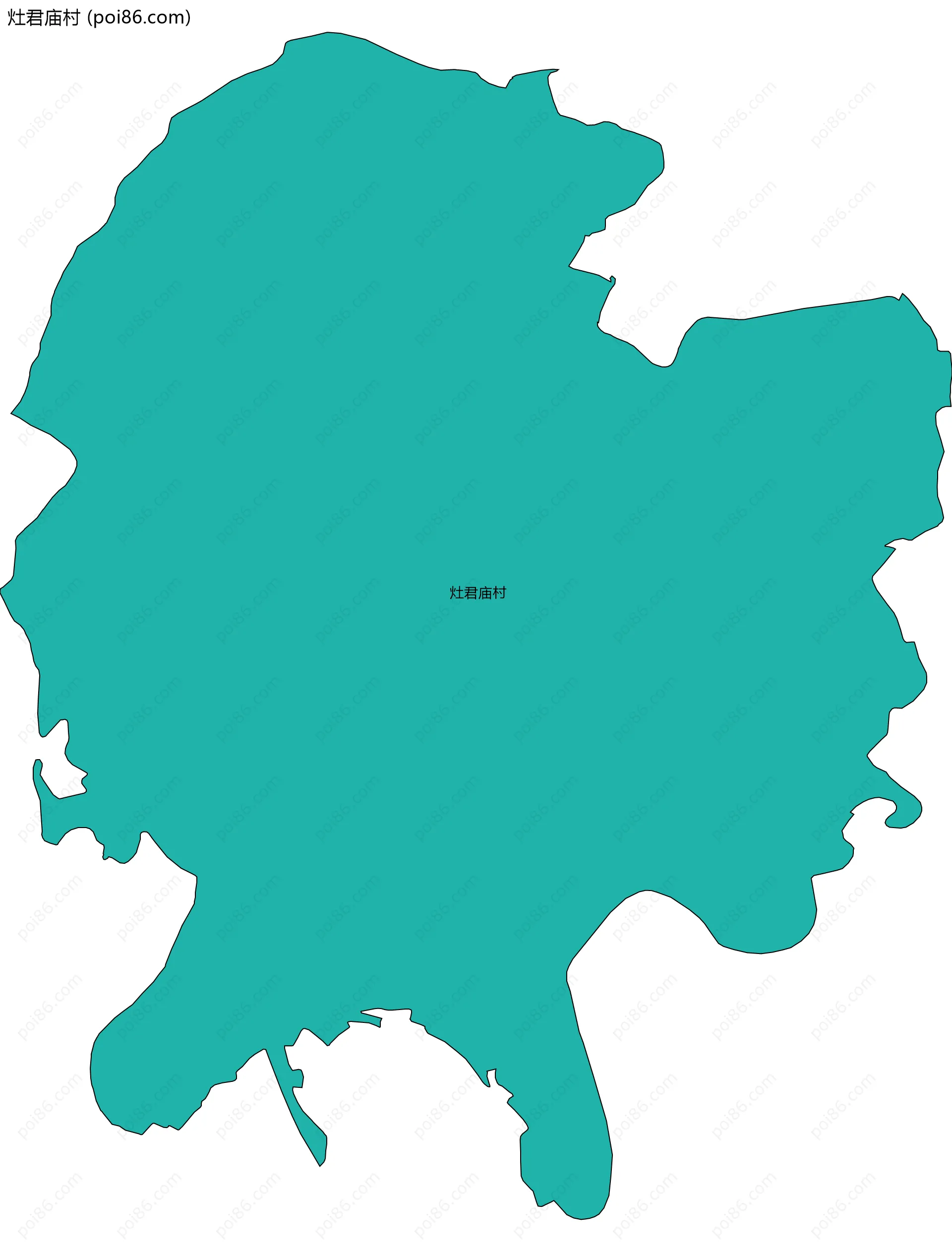 灶君庙村边界地图