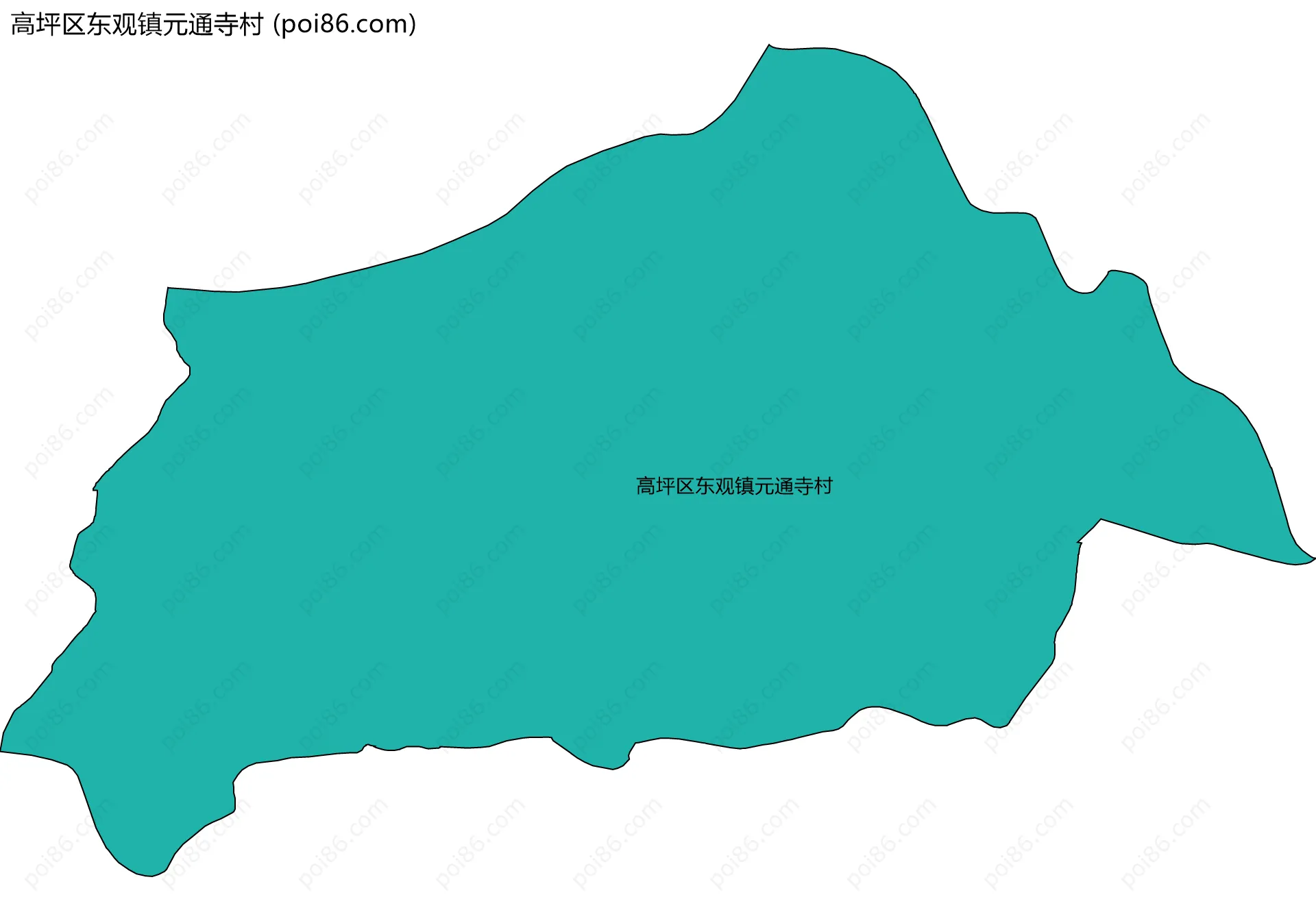 高坪区东观镇元通寺村边界地图