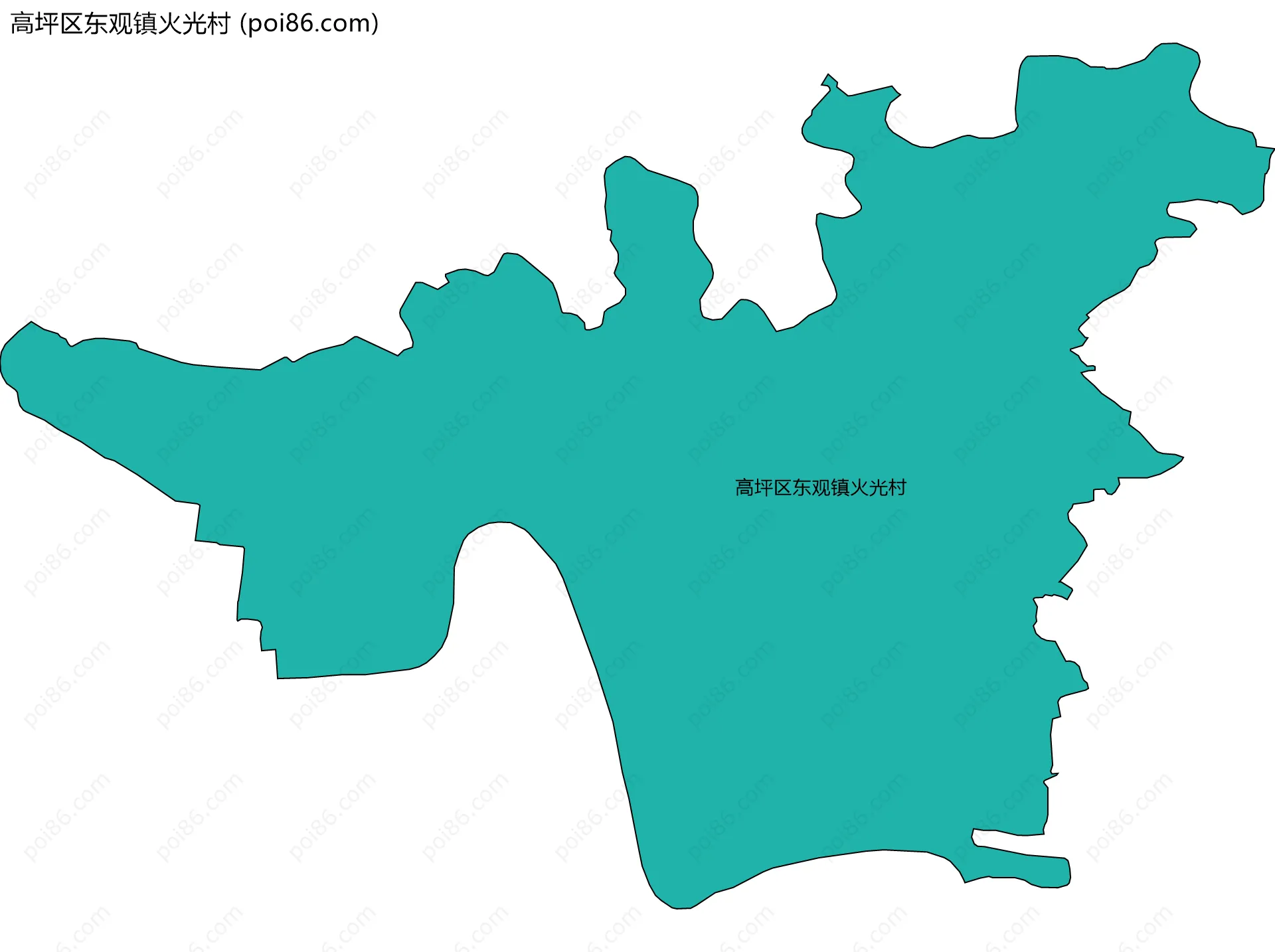 高坪区东观镇火光村边界地图