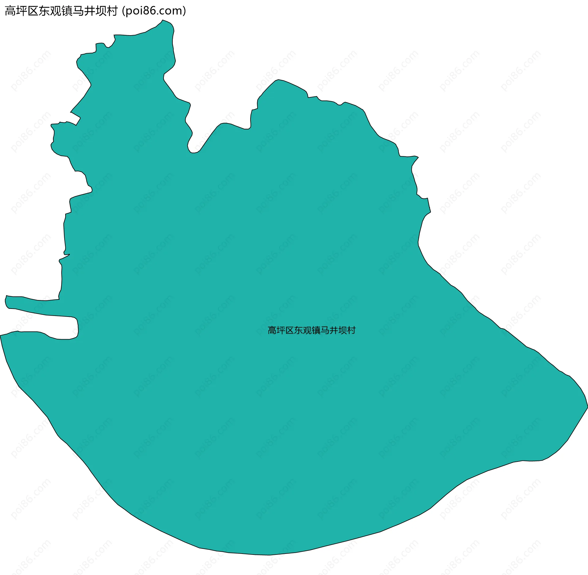 高坪区东观镇马井坝村边界地图
