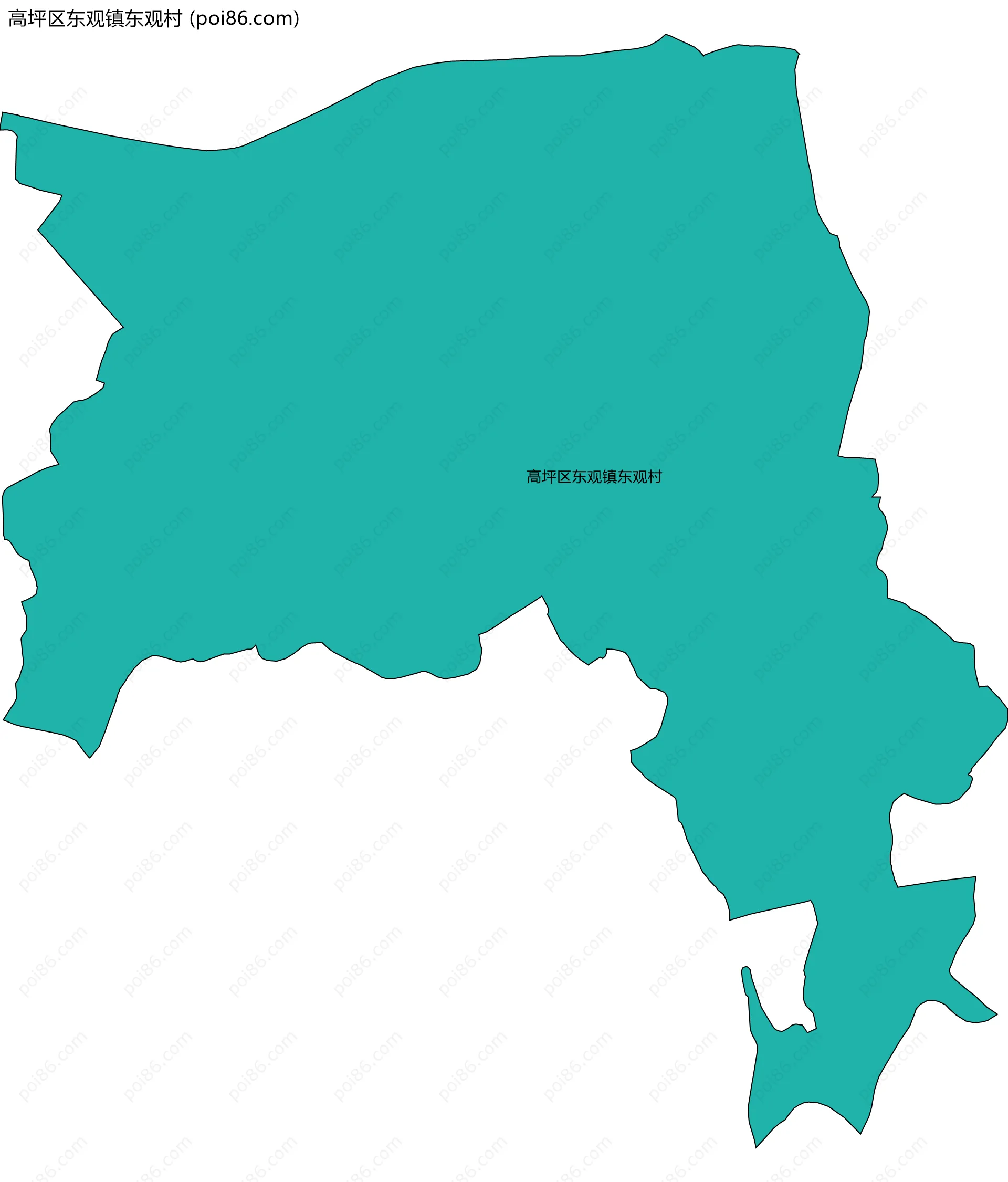 高坪区东观镇东观村边界地图