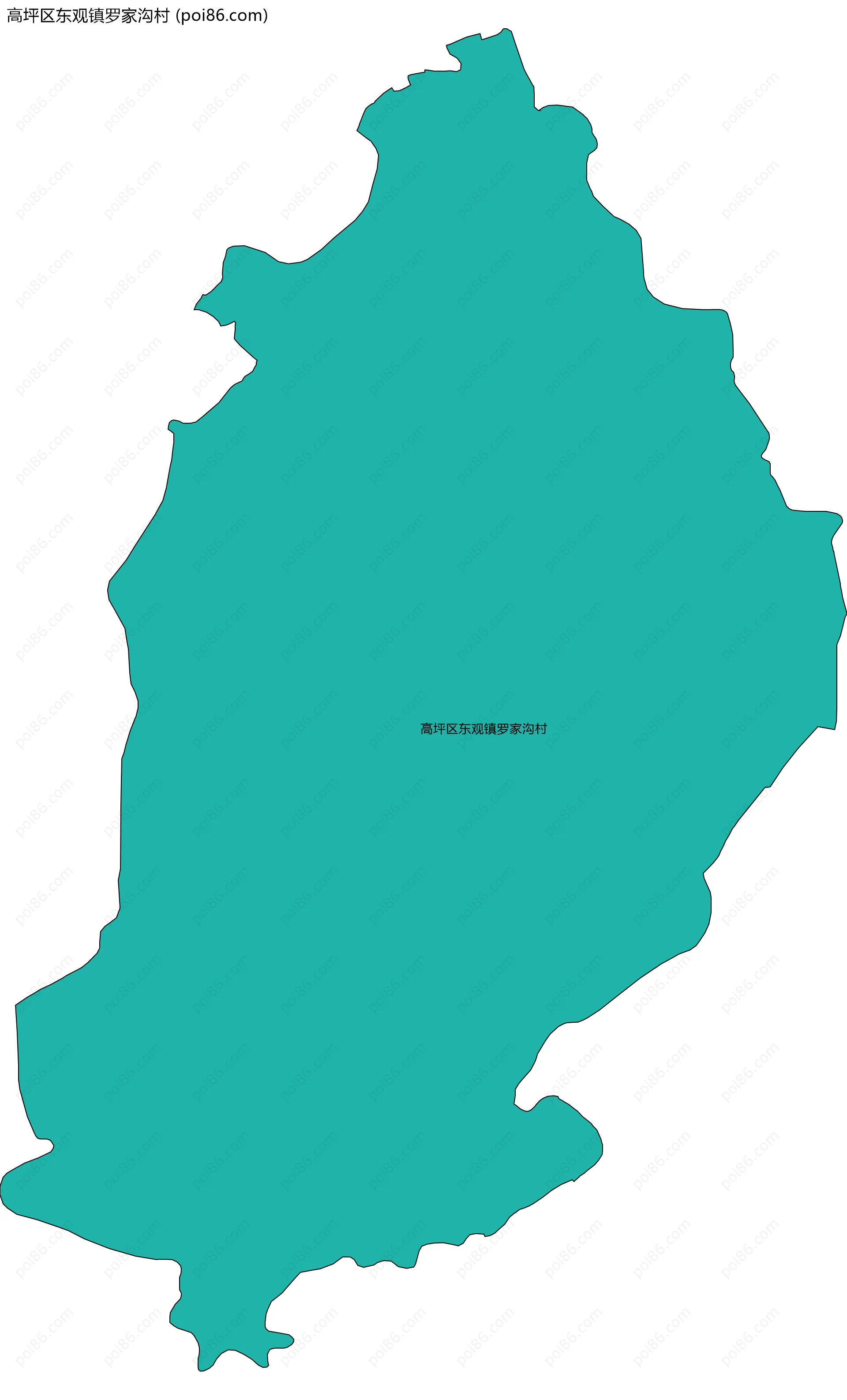 高坪区东观镇罗家沟村边界地图