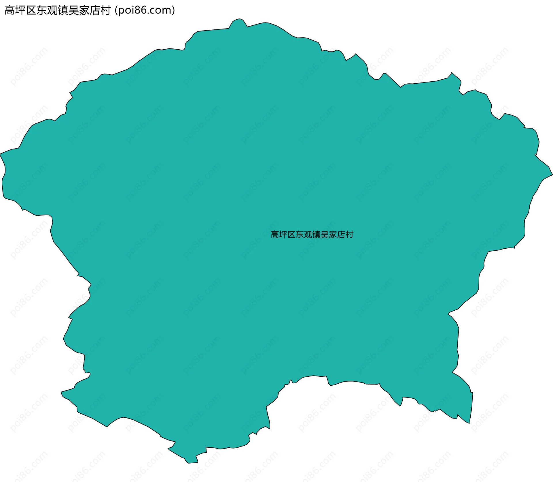 高坪区东观镇吴家店村边界地图