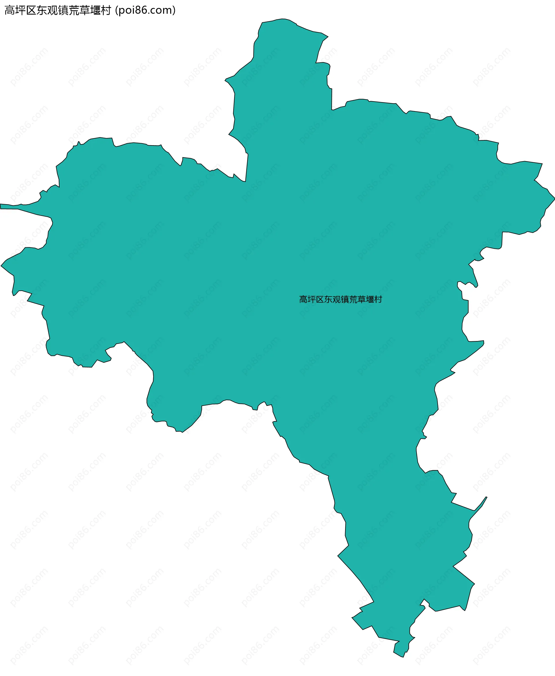高坪区东观镇荒草堰村边界地图
