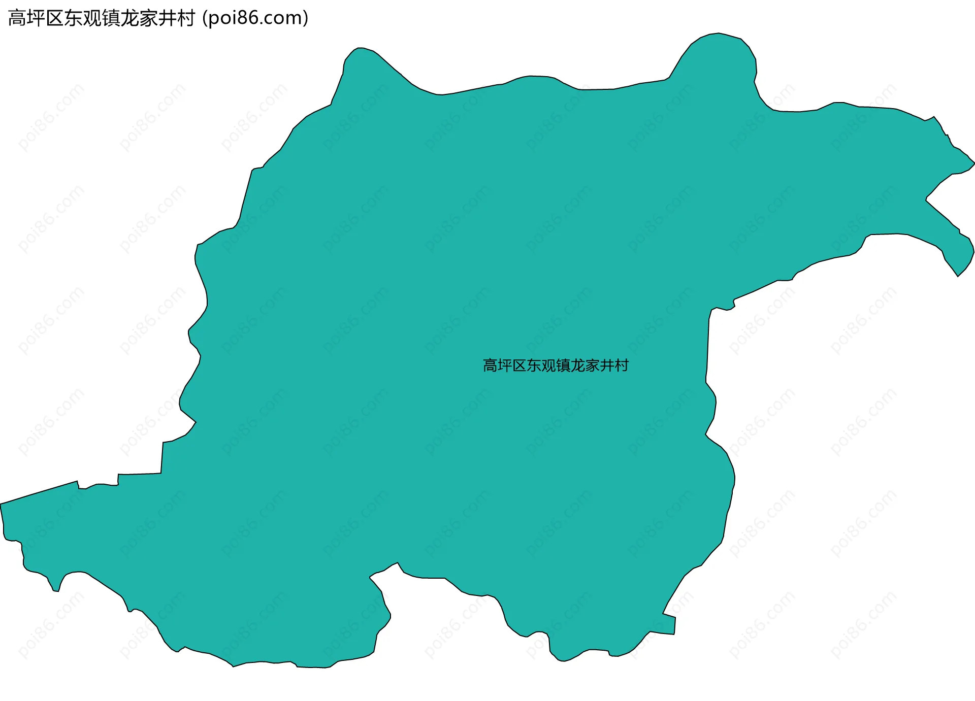 高坪区东观镇龙家井村边界地图
