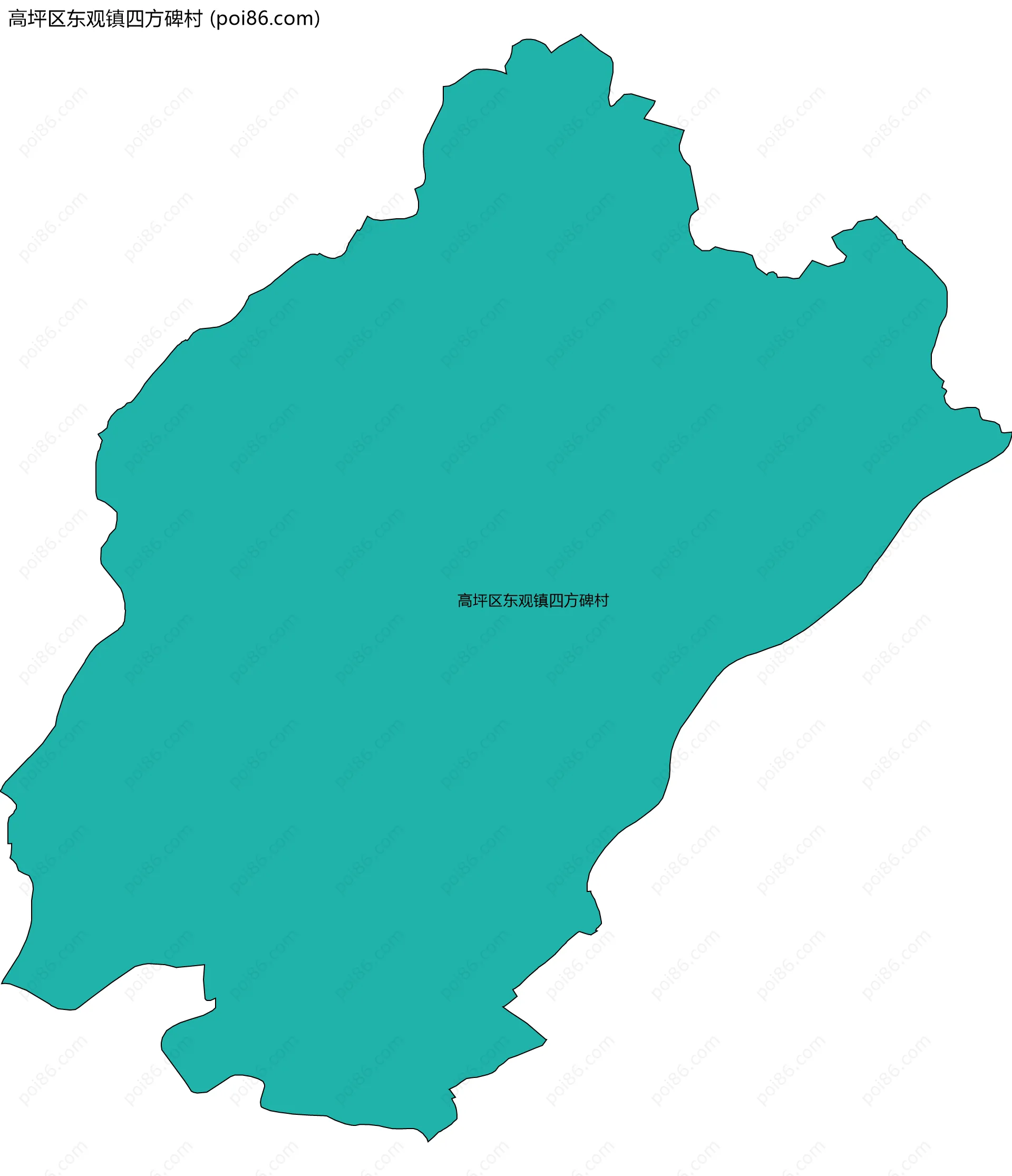 高坪区东观镇四方碑村边界地图