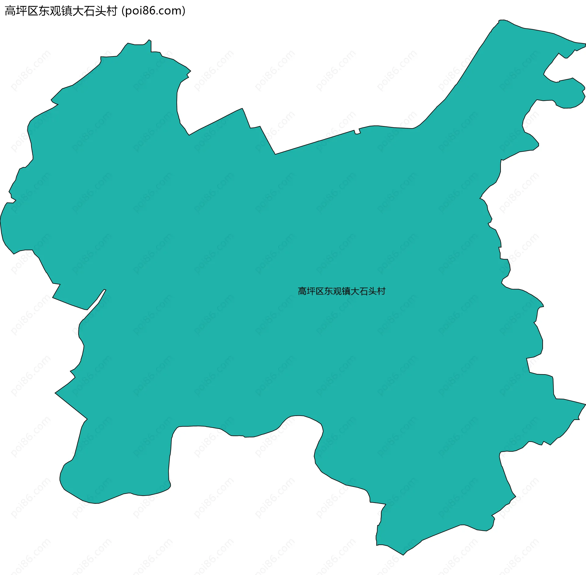 高坪区东观镇大石头村边界地图