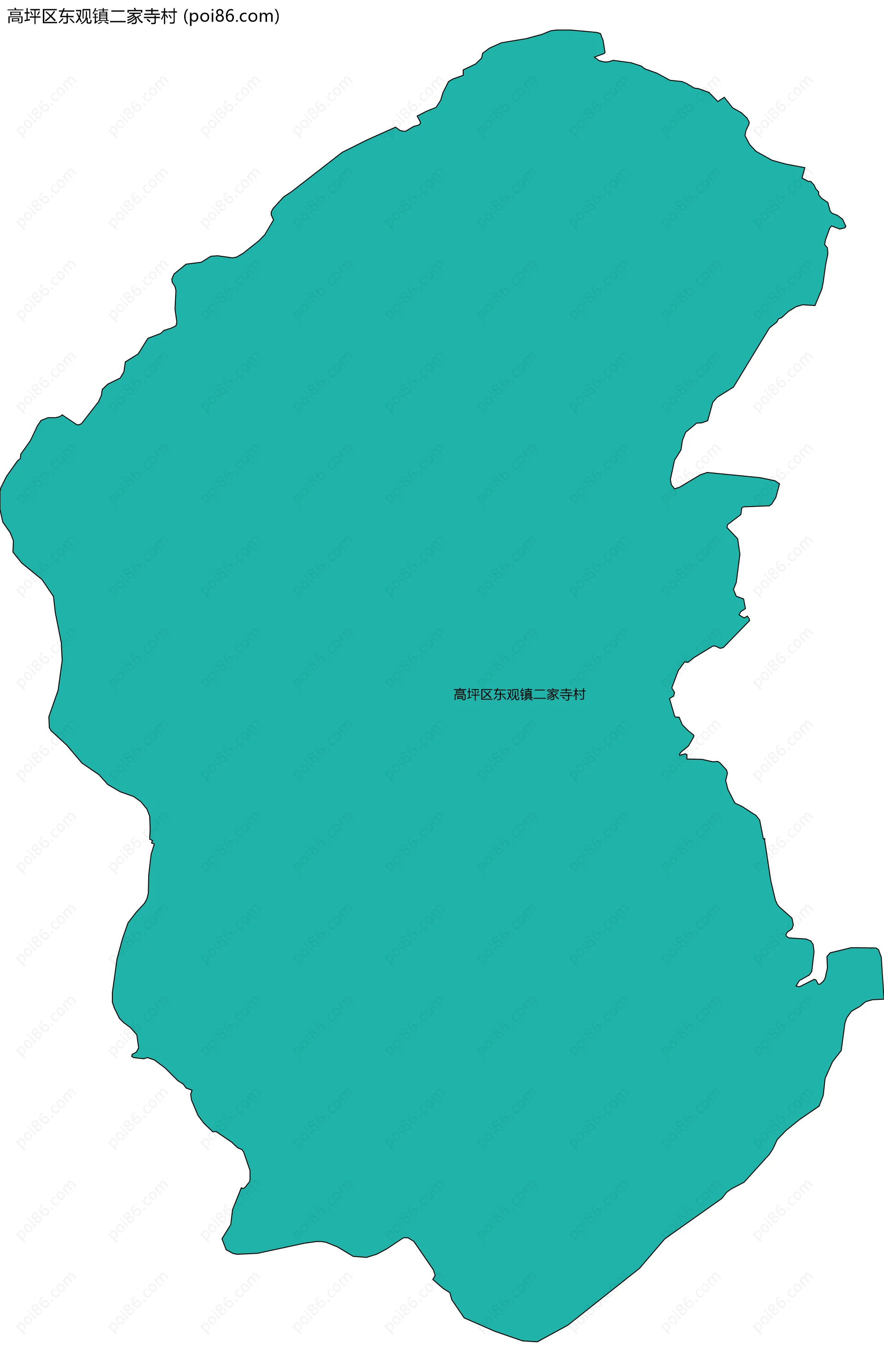 高坪区东观镇二家寺村边界地图