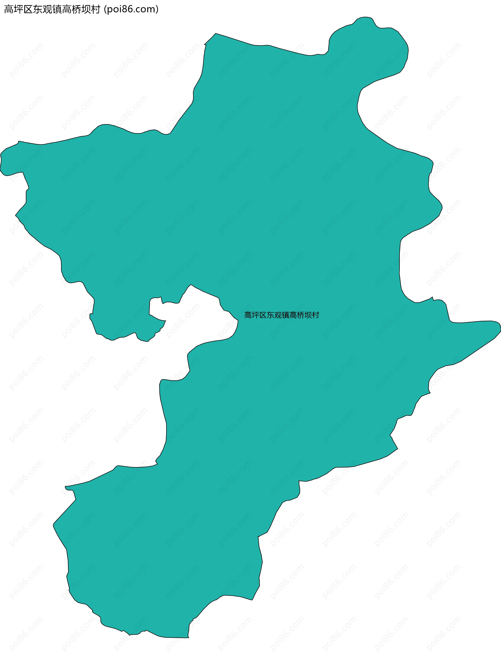 高坪区东观镇高桥坝村边界地图