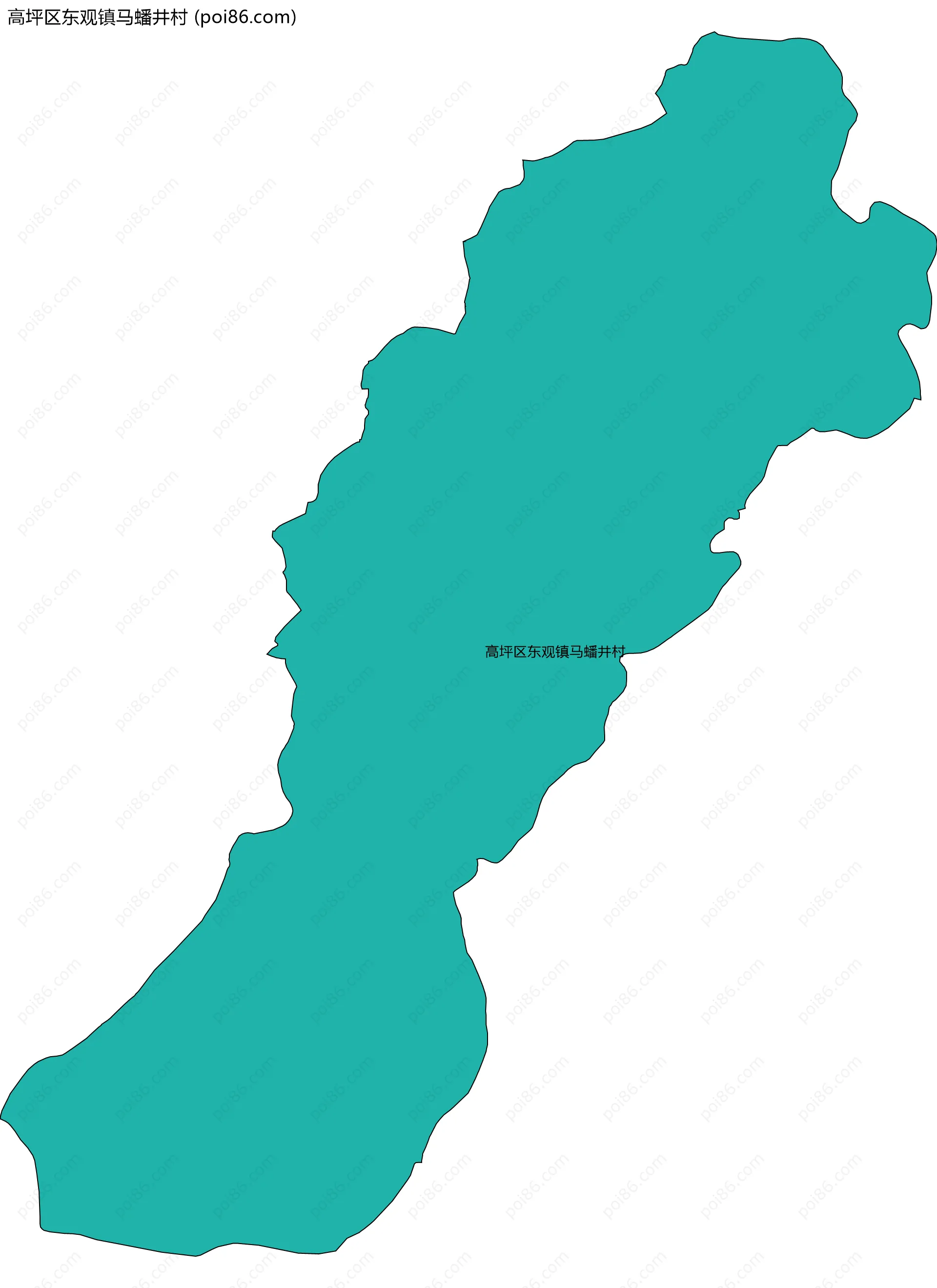 高坪区东观镇马蟠井村边界地图